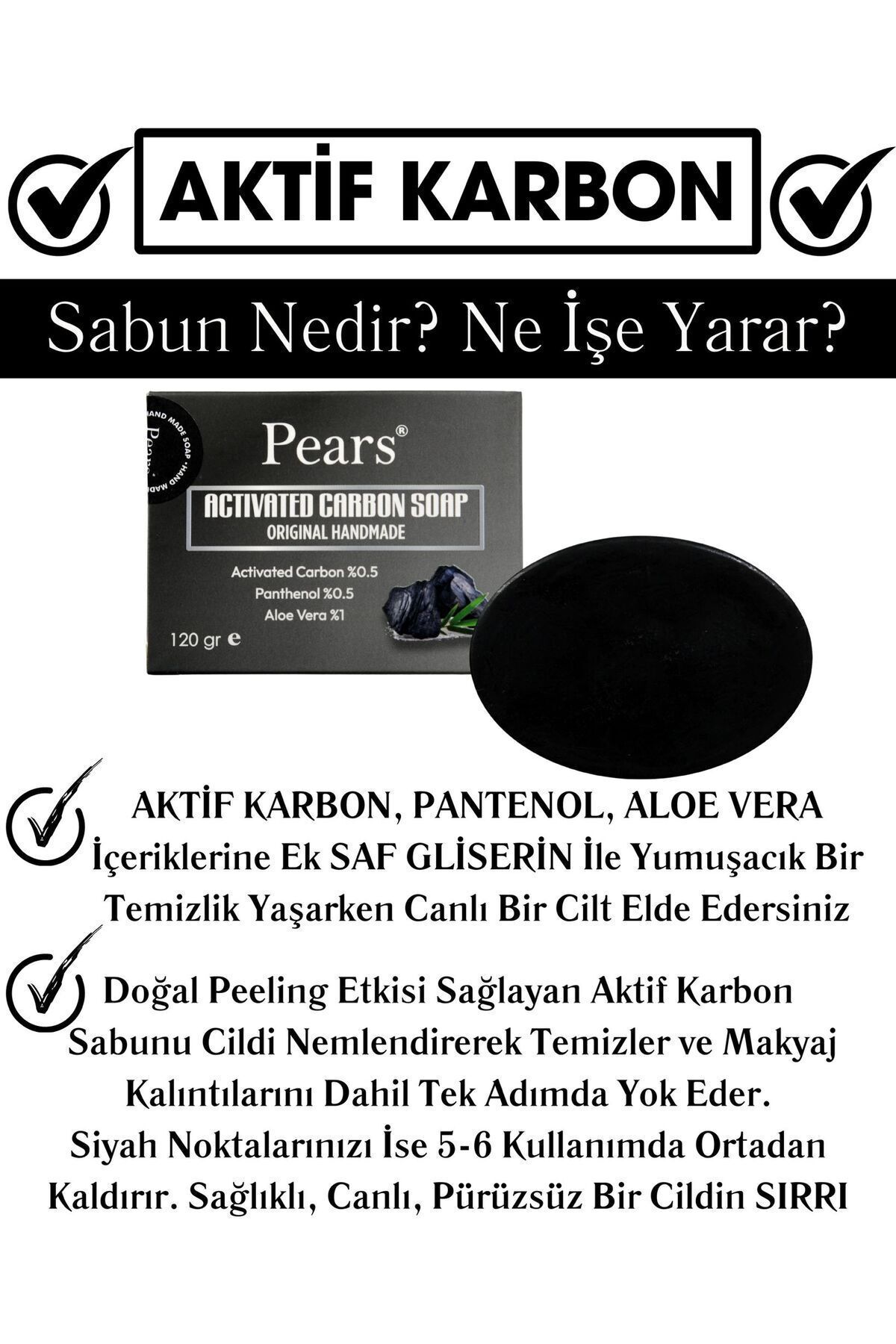 Gliserinli Aktif Karbon Sabunu 120 Gr