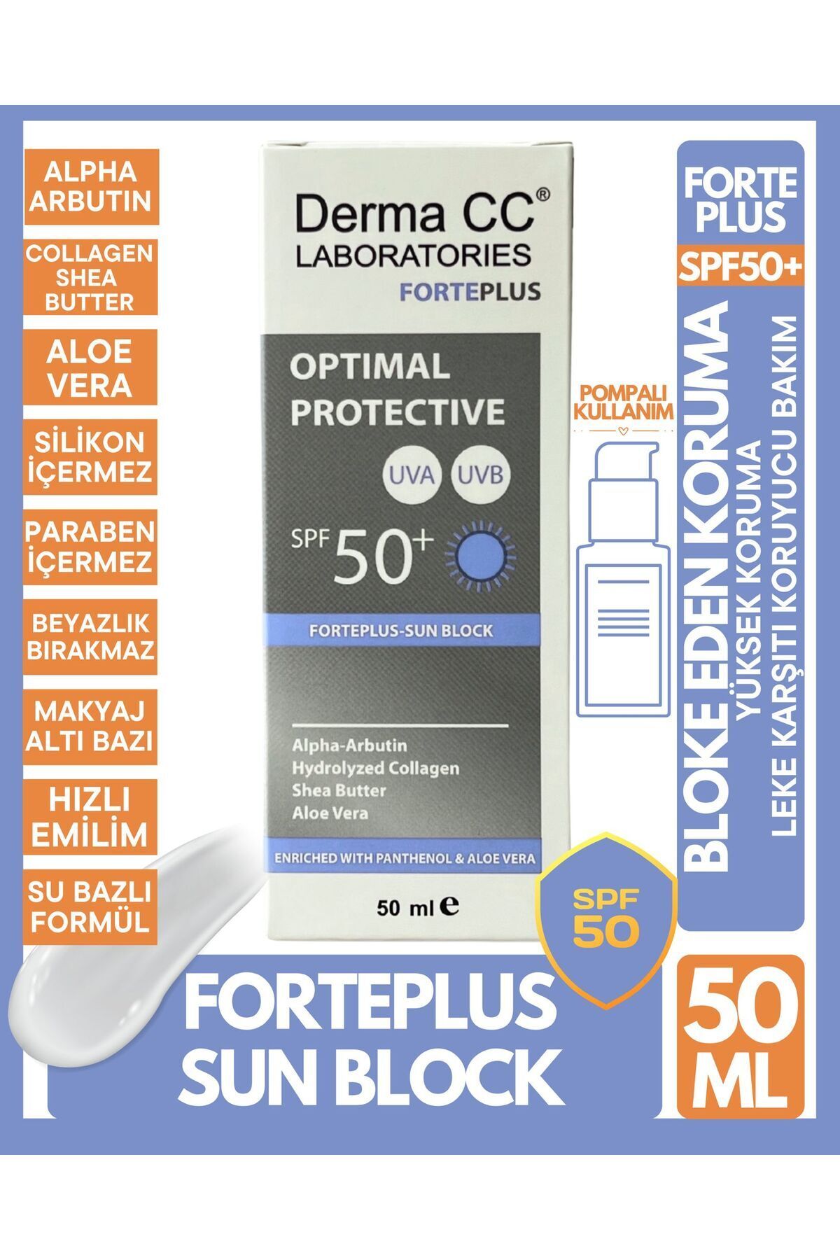 Derma CC Forteplus Güneş Kremi 50 Spf 50 Ml