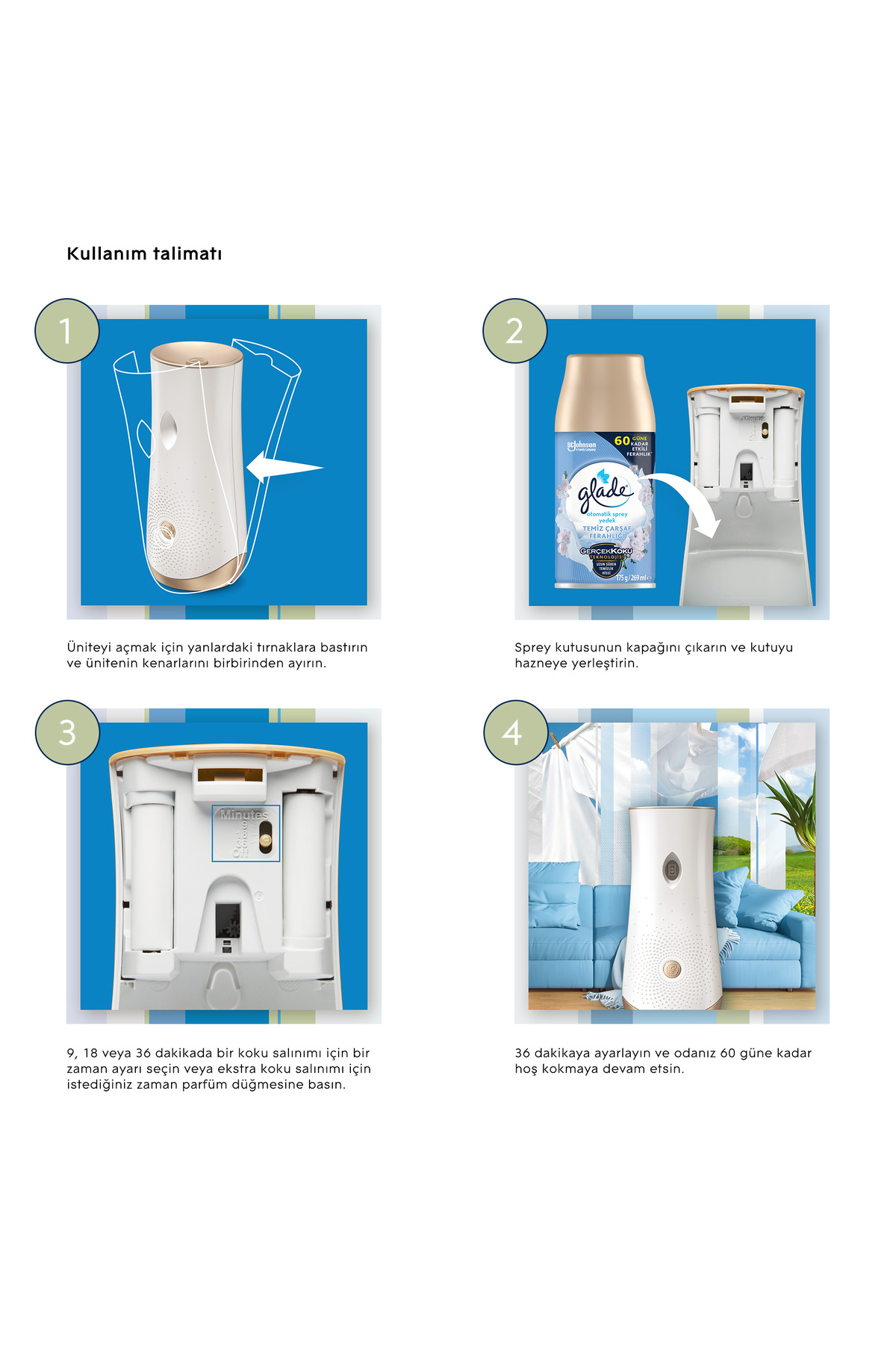 ® Otomatik Sprey Yedek Temiz Çarşaf, 269ml, 1 Yedek