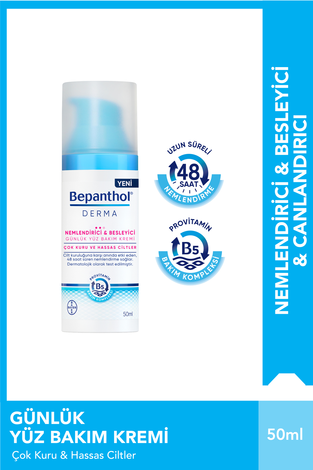 Derma Nemlendirici Besleyici Yüz Bakım Kremi 50 ml