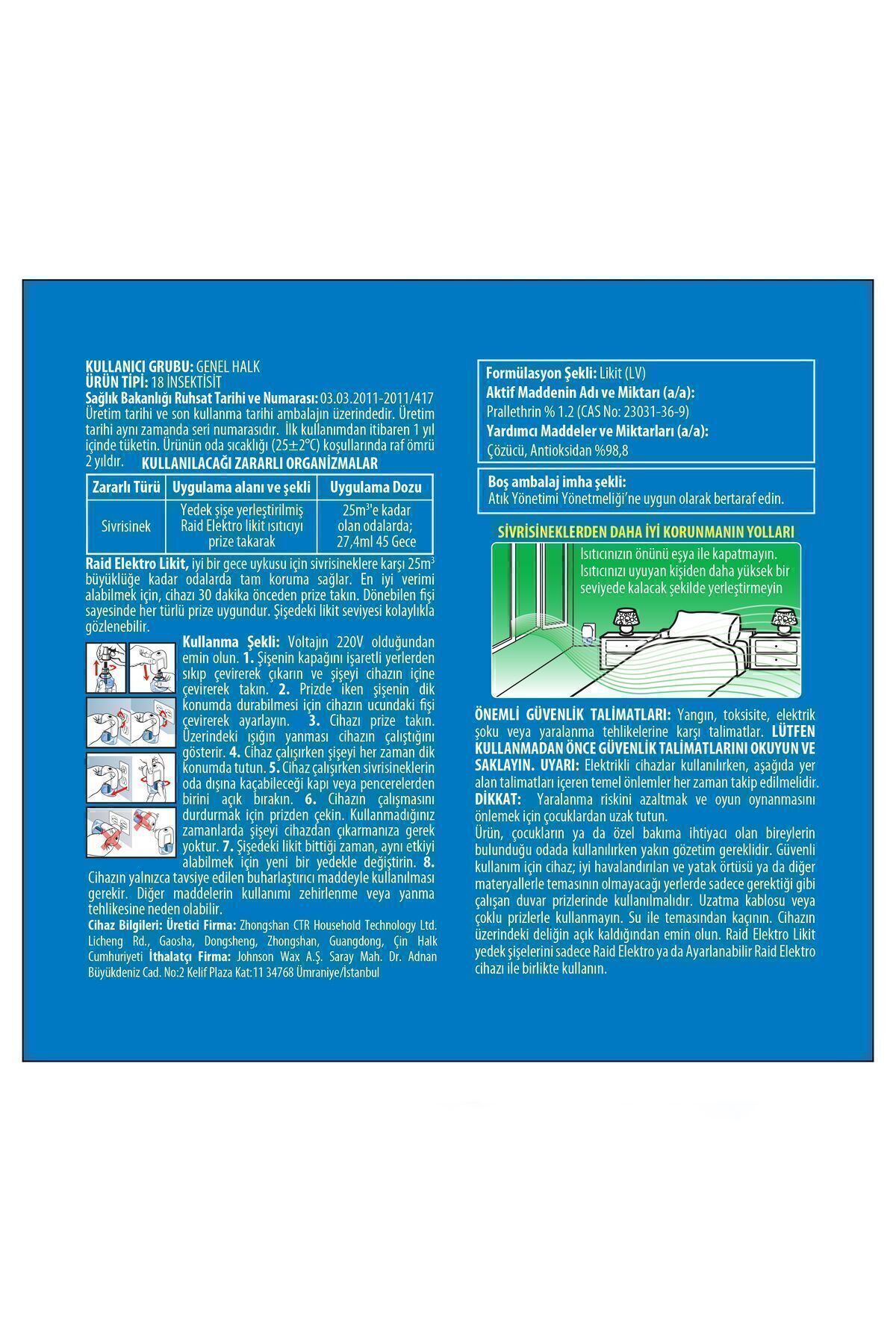 Raid Elektrolikit 45 Gece Sinek Kovucu 27 ml