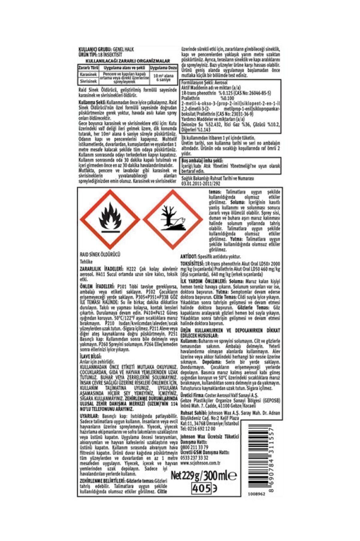 Raid Sinek Öldürücü Sprey 300 Ml