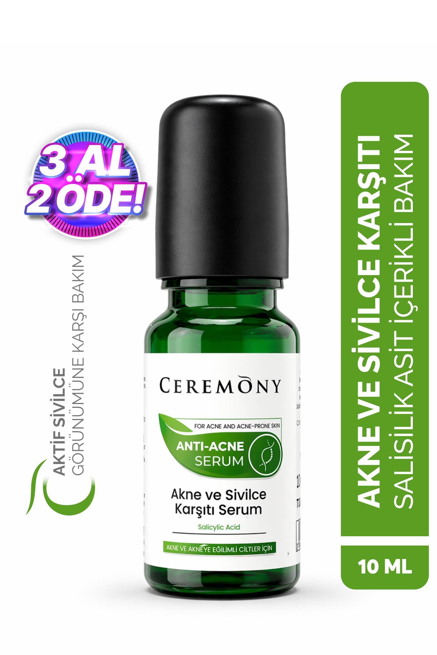 Ceremony Sivilce Karşıtı Roll-On 10 ml | Lokal Akne Kurutucu Gözenek & Yağ Dengeleyici