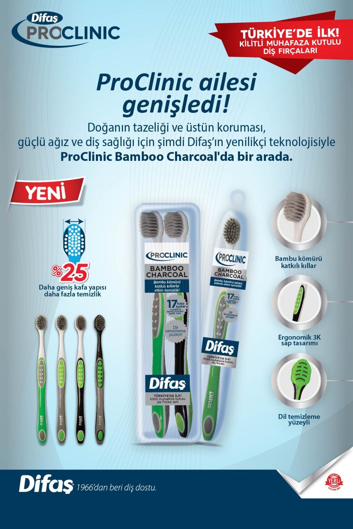 Pro Clinic Bamboo Charcoal Diş Fırçası - Muhafaza Kutulu