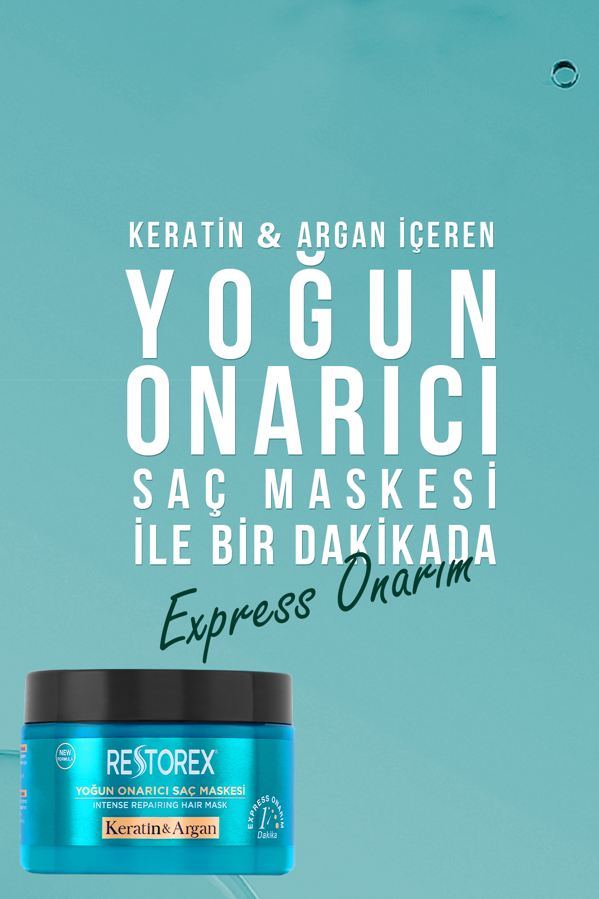Keratin & Argan Onarıcı Saç Bakım Maskesi 300 Ml - Yıpranmış Ve Hasar Görmüş Saçlar Botoks Etkili