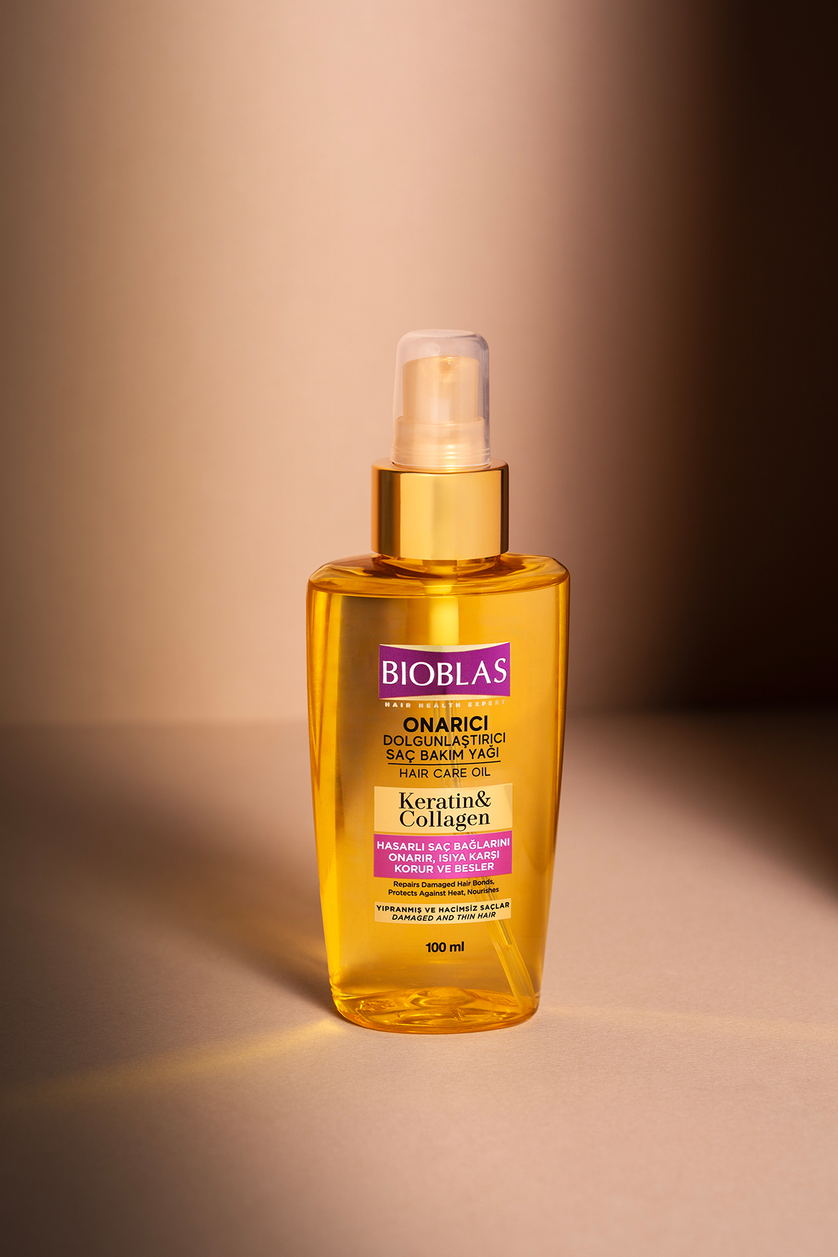 Keratin & Kolajen Onarıcı Dolgunlaştırıcı Saç Bakım Yağı 100 Ml İnce Yıpranmış Saçlar