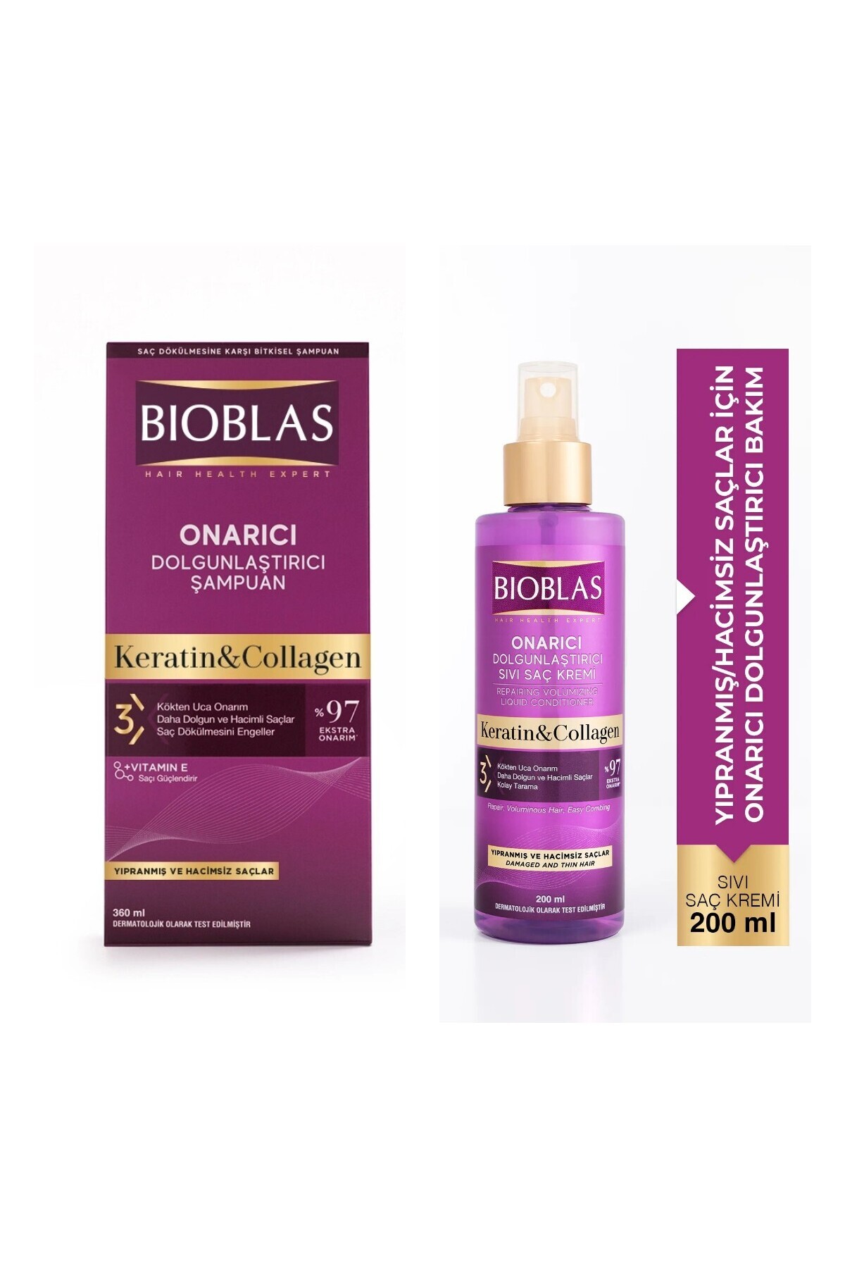 Collagen Keratin 360 ml Şampuan Ve 200 ml Sıvı Saç Kremi