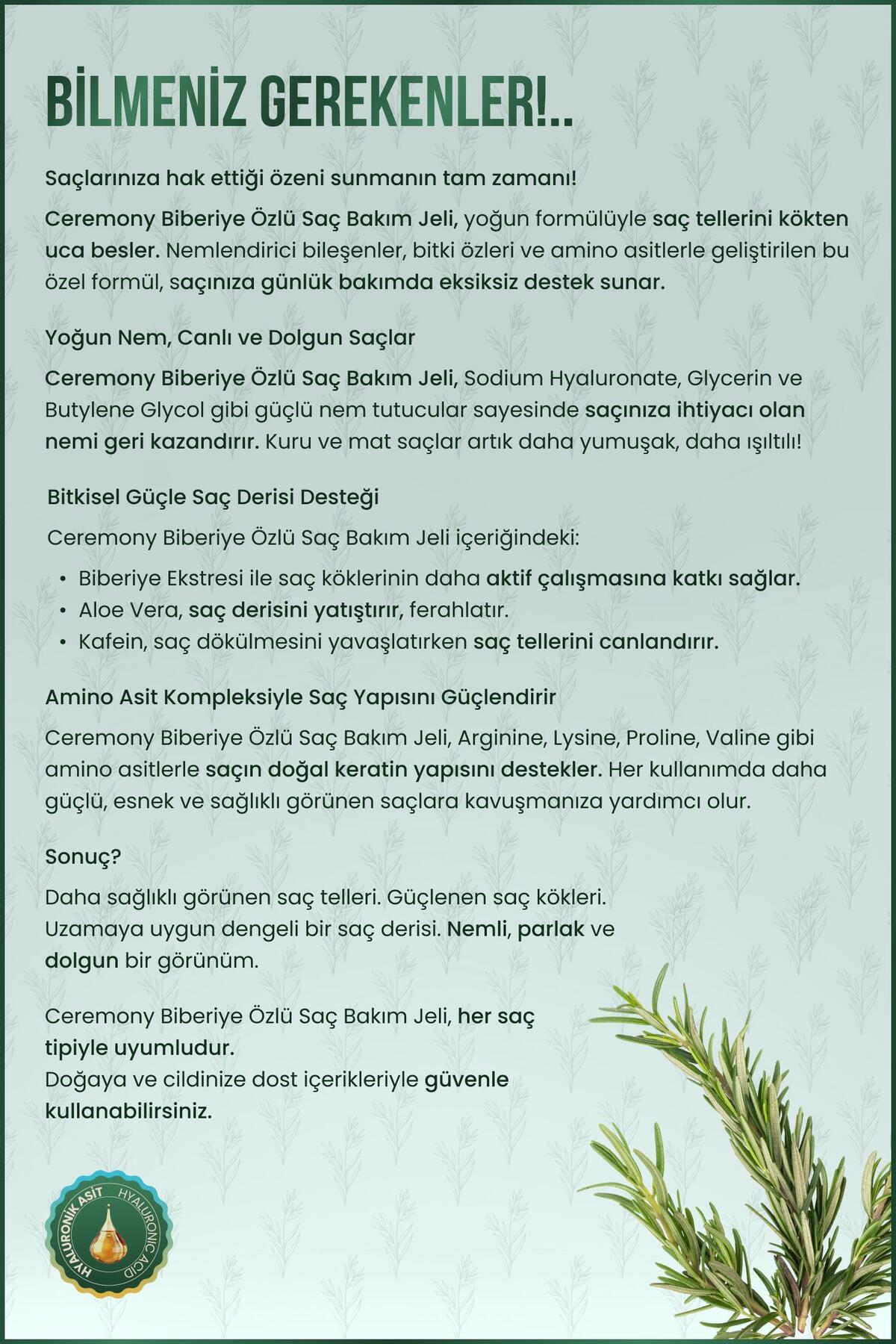 Saç Uzatma Etkili Biberiye Bakım Jeli 200 Ml