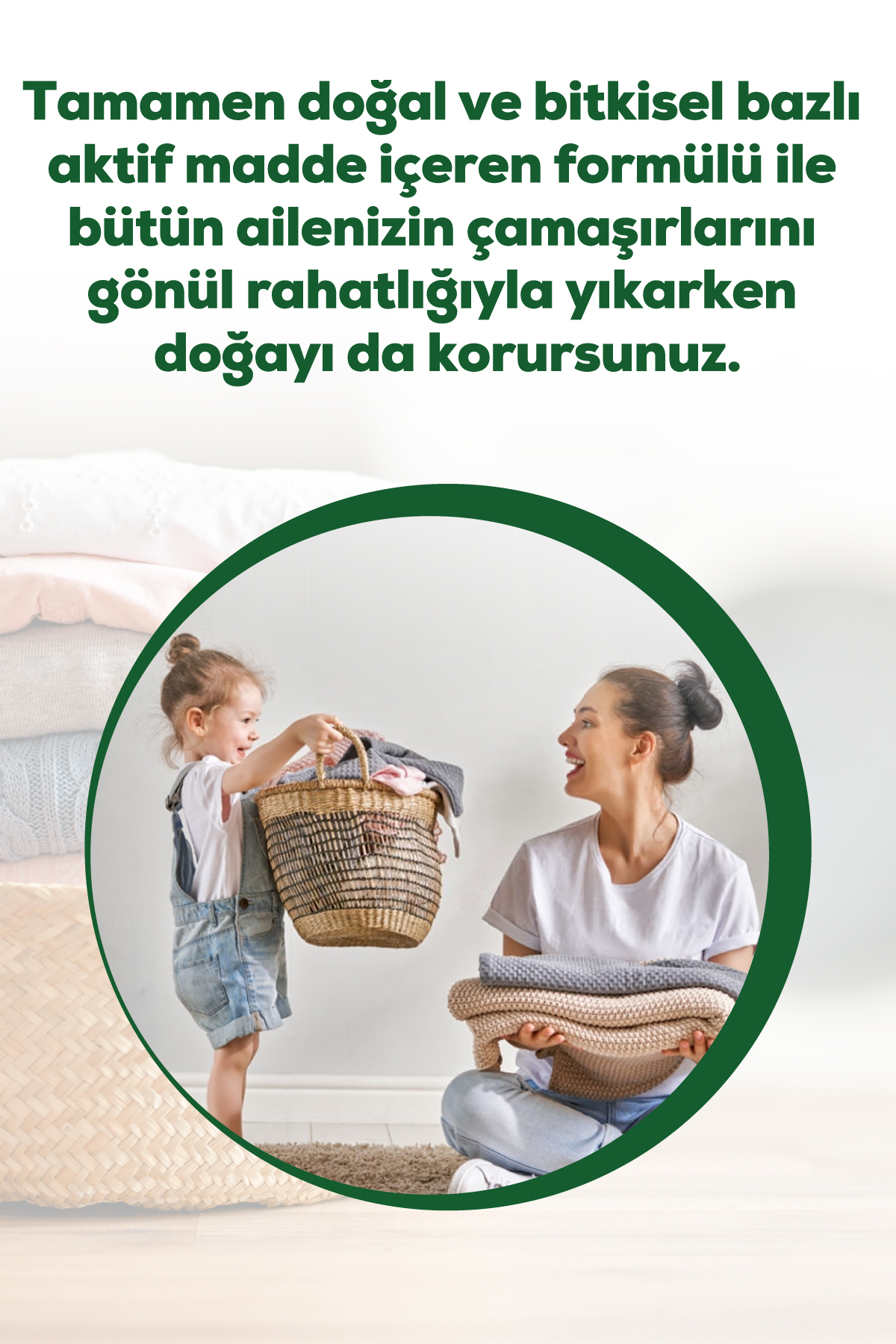 Bitkisel Sıvı Çamaşır Deterjanı 1500ml-Biyoenzim Teknolojisi, Renkli&beyaz, %100 Doğal Temizlik