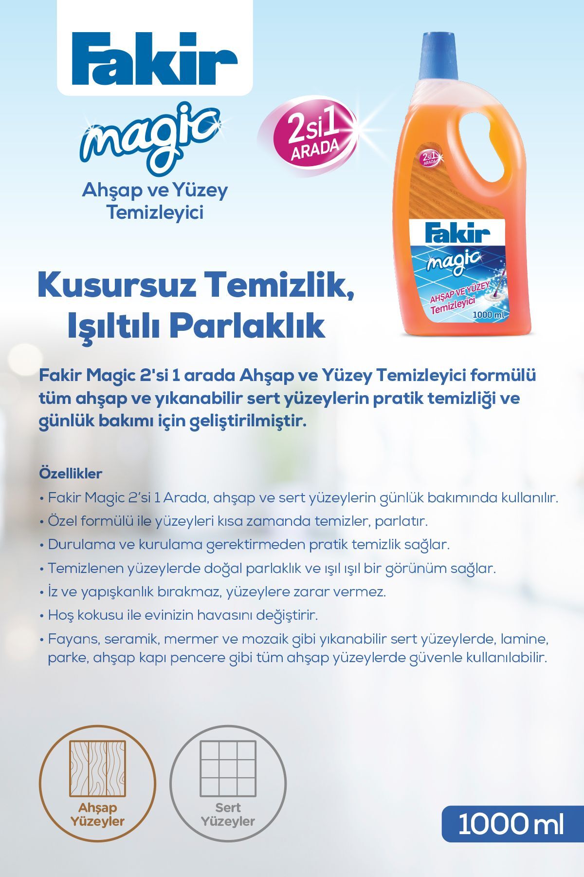 Ahşap Ve Yüzey Temizleyicisi Magic 1000 ml