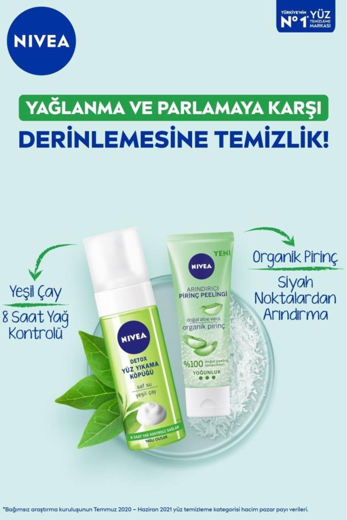 Detox Yüz Yıkama Köpüğü 150ml, Gözenek Arındırıcı, Yeşil Çay, 8 Saat Yağ Kontrolü, Yağlı Ciltler
