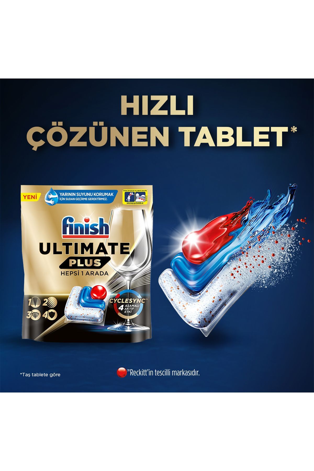 Ultimate Plus Hepsi Bir Arada Bulaşık Makinesi Deterjanı Kapsül Tablet 40 Adet