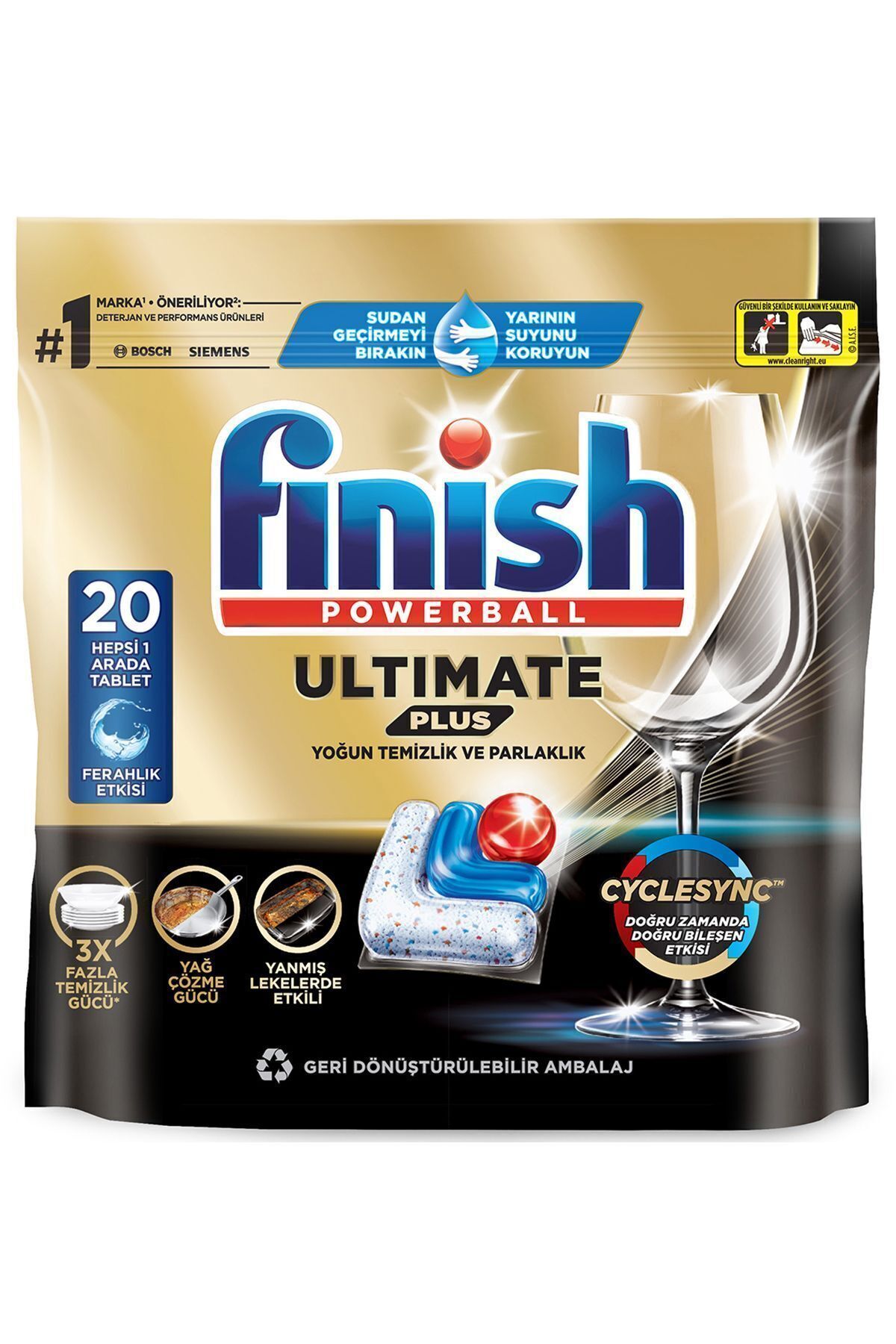 Ultimate Plus Hepsi Bir Arada Bulaşık Makinesi Deterjanı Kapsül Tablet 20 Adet