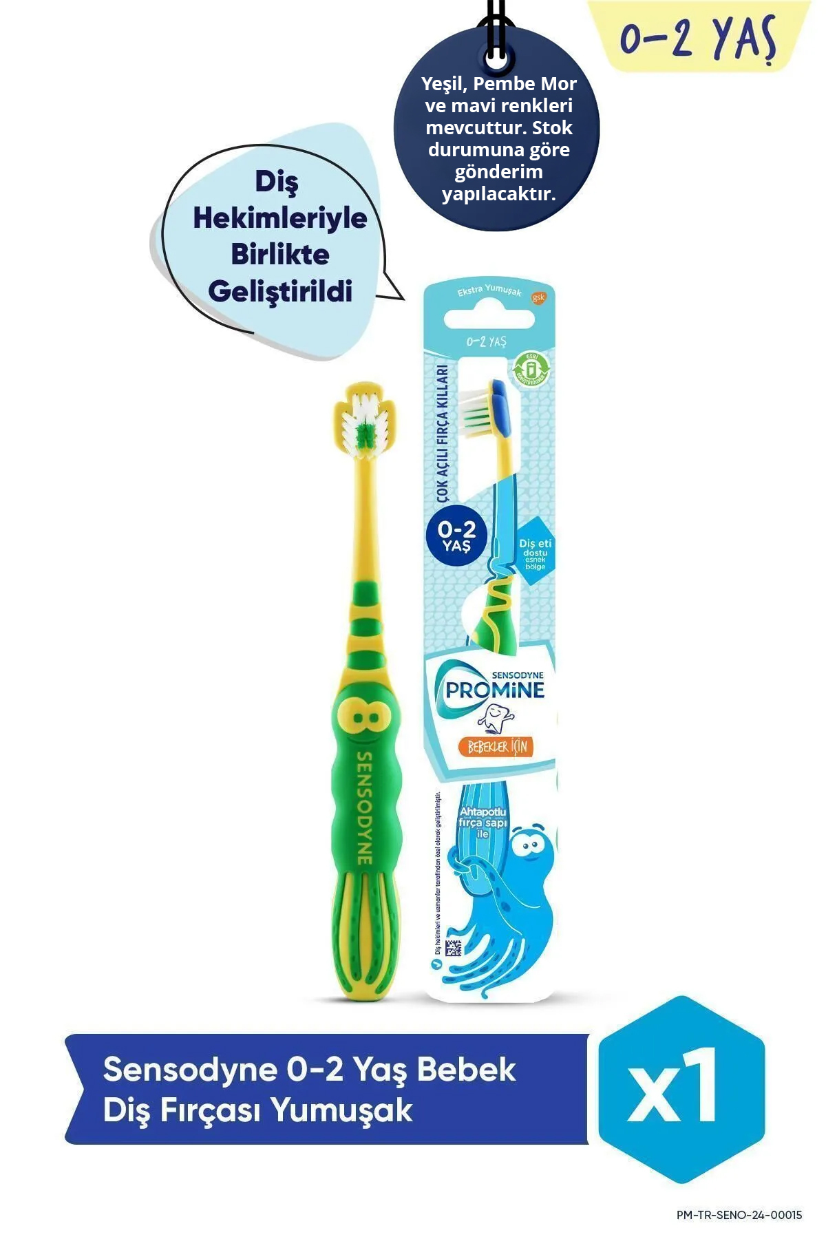 Promine 0-2 Yaş Bebekler İçin Ahtapot Karakterli Diş Fırçası Ekstra Yumuşak