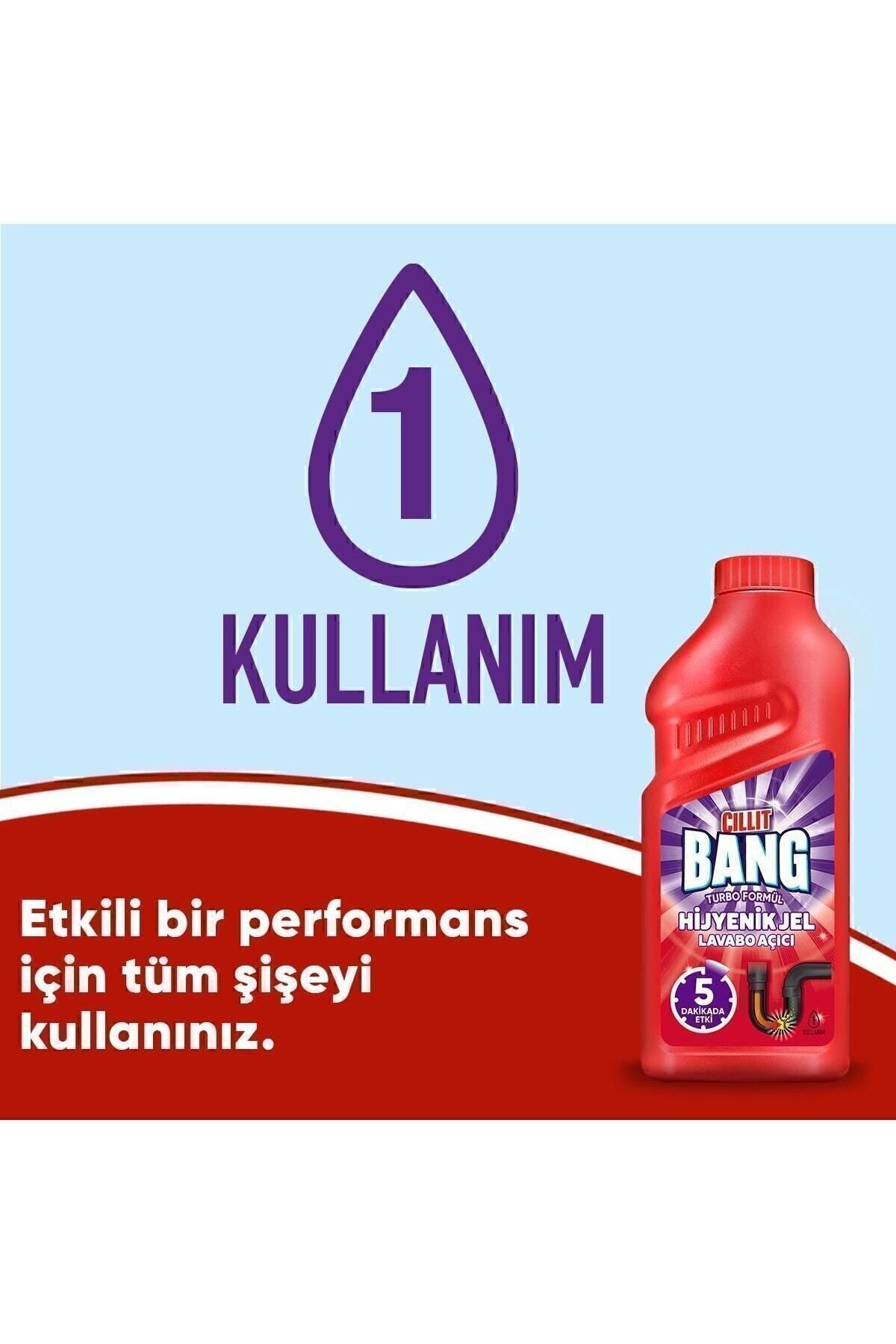 Turbo Hijyenik Gider, Lavabo Açıcı Jel 500 ml