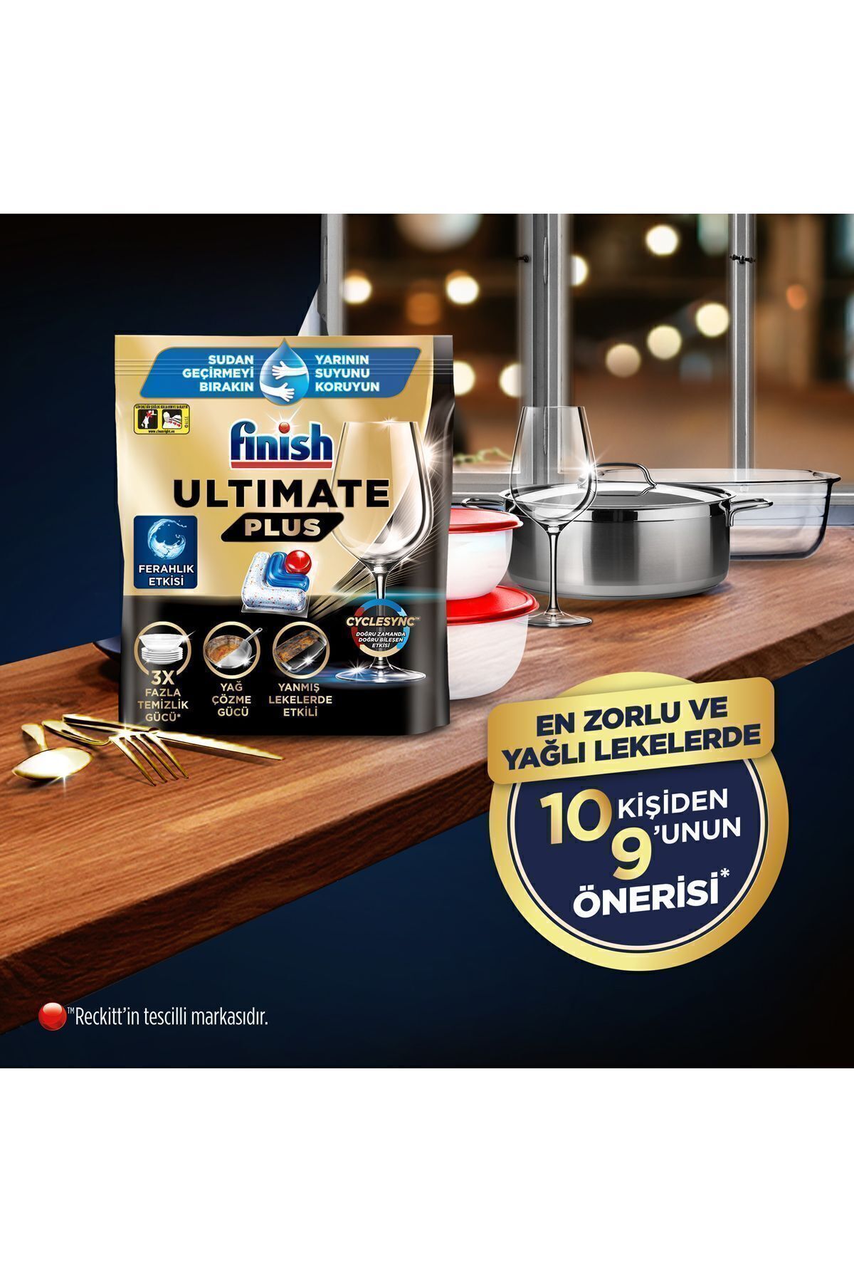 Ultimate Plus Hepsi Bir Arada 60 Kapsül Bulaşık Makinesi Deterjanı Tableti