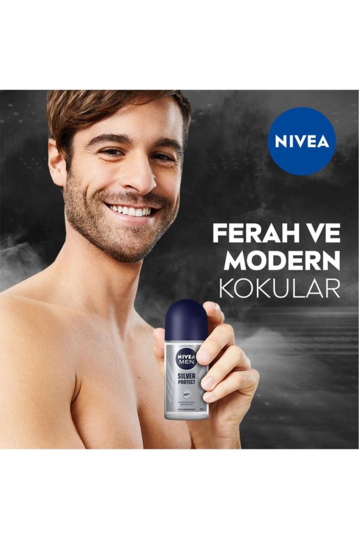 Men Erkek Roll-on Deodorant Silver Protect 50ml, 48 Saat Anti-perspirant Koruma, Etkili Koruma