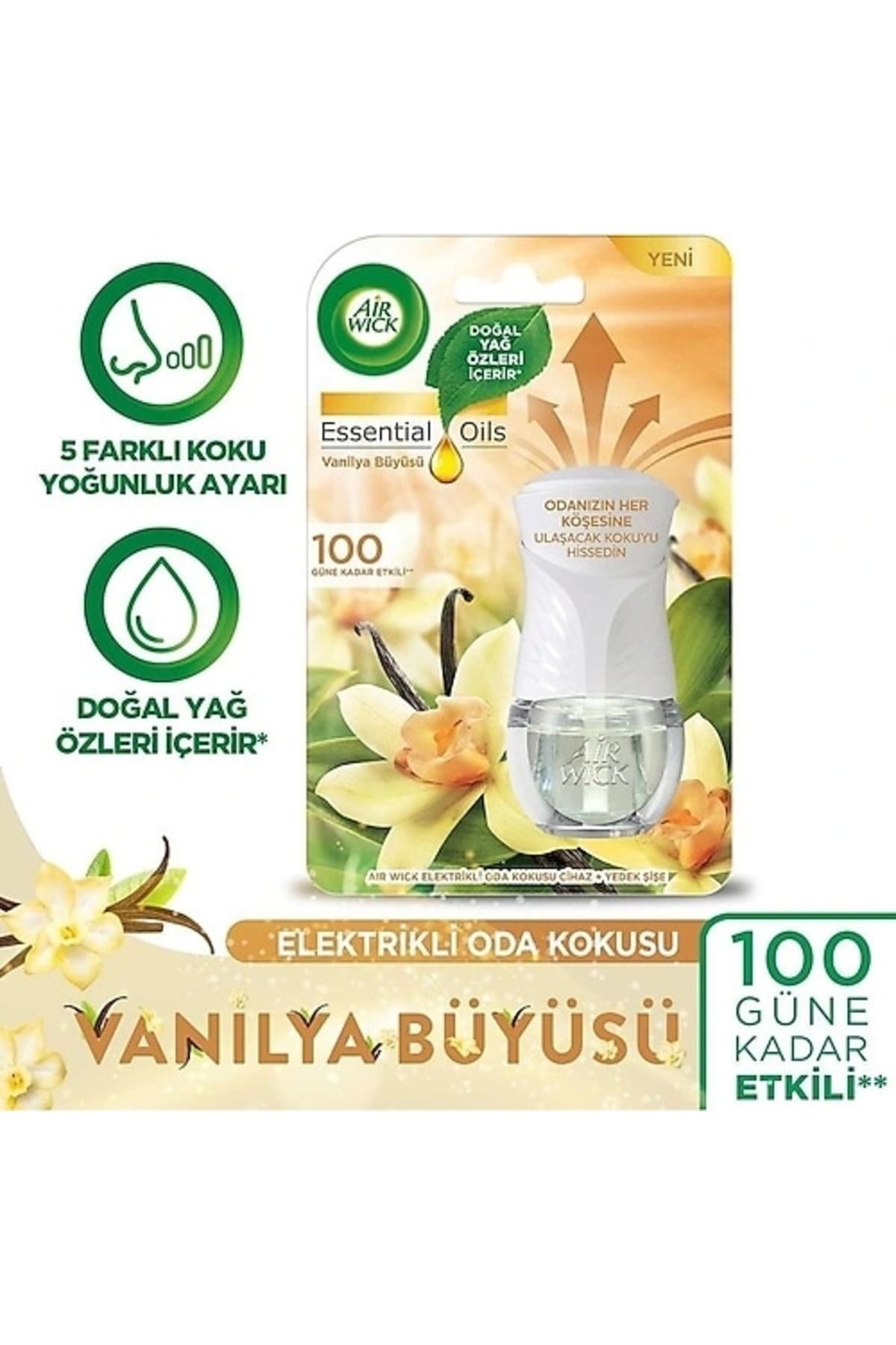Elektrikli Oda Kokusu Kit Vanilya Büyüsü (Cihaz +Yedek Şişe) - Esansiyel Yağlar Içerir*
