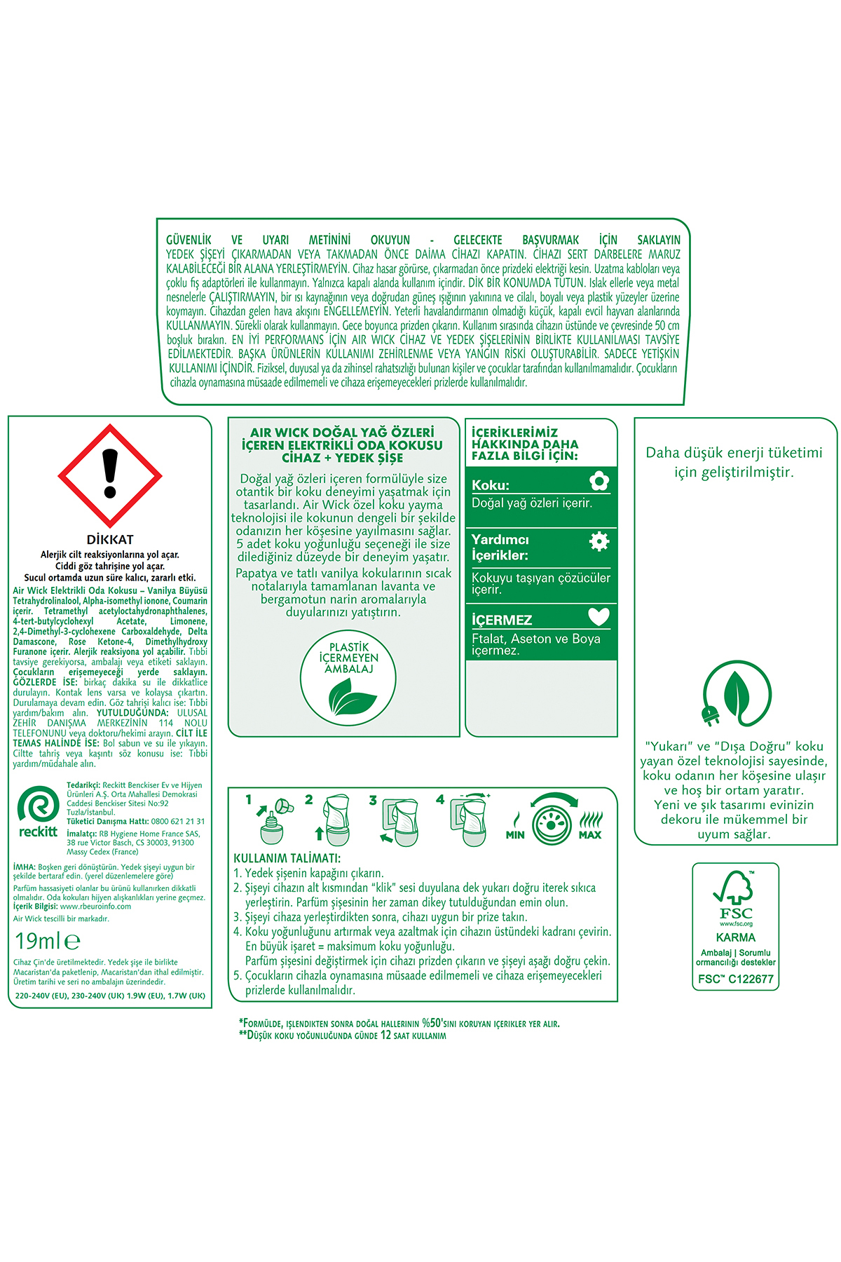 Elektrikli Oda Kokusu Kit Vanilya Büyüsü (Cihaz +Yedek Şişe) - Esansiyel Yağlar Içerir*