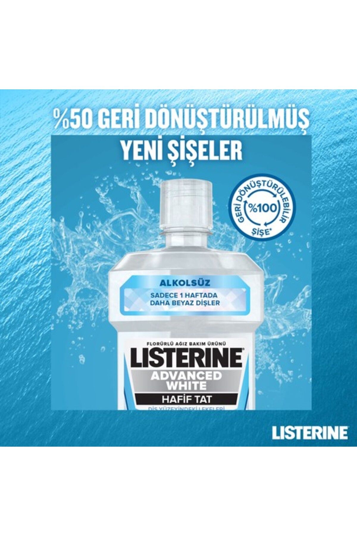Listerine Ağız Bakım Suyu Advanced White Hafif Tat 500 ml