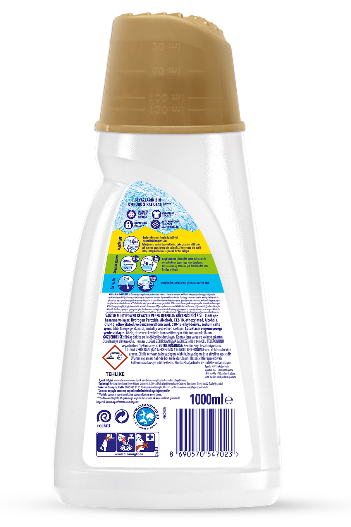 Oxi Action Multipower Kristal Beyazlar İçin Sıvı Deterjan Güçlendirici ve Leke Çıkarıcı 1000 ml