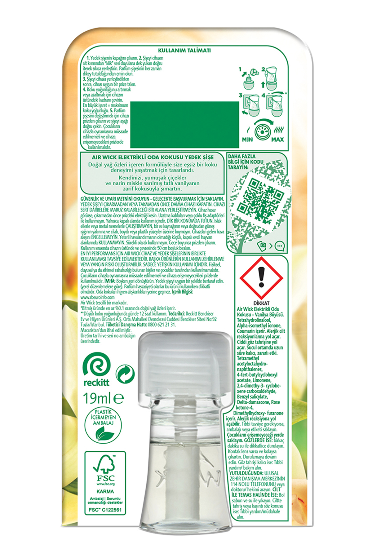 Elektrikli Oda Kokusu Yedek Şişe Vanilya Büyüsü