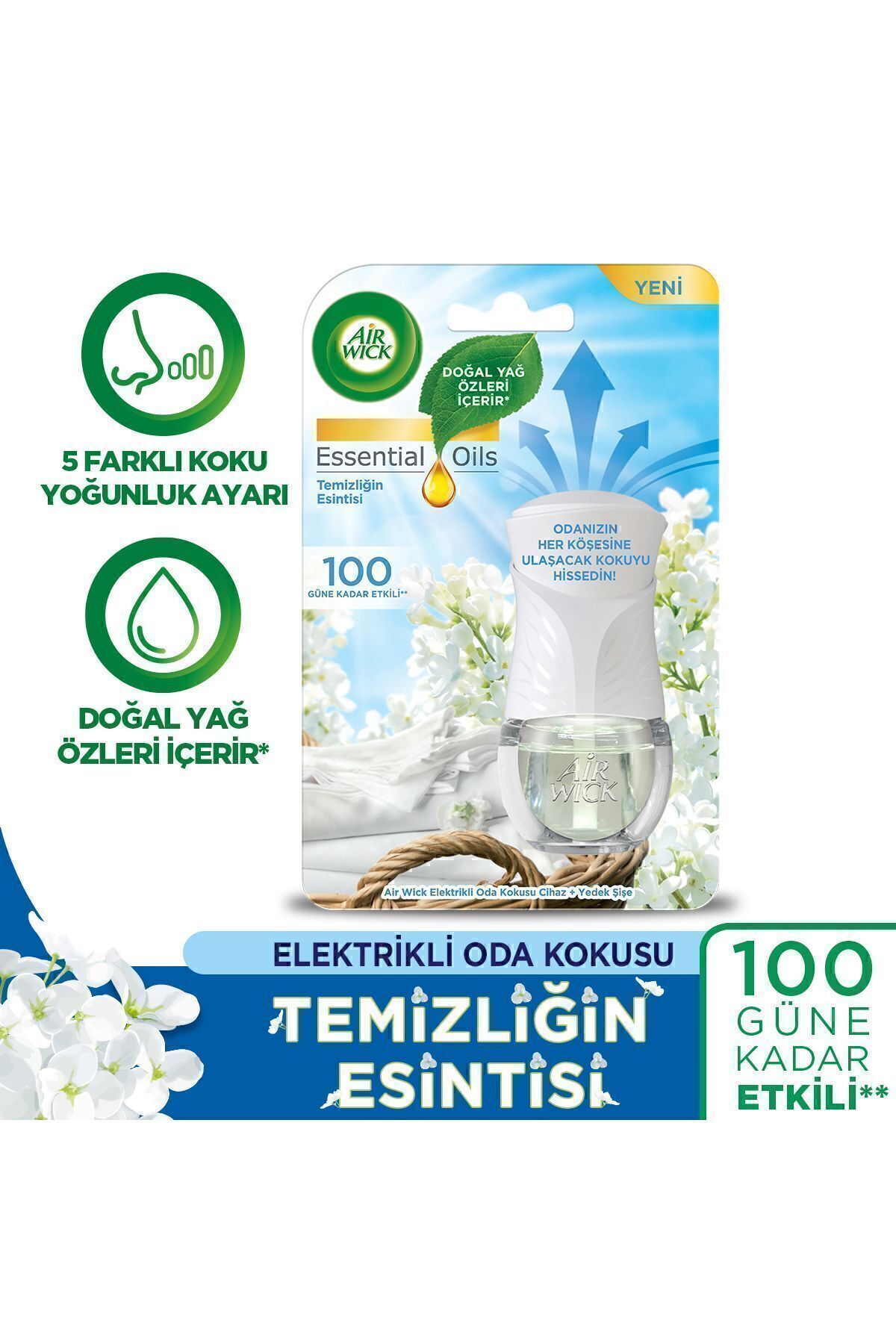 Elektrikli Oda Kokusu Cihaz Yedek Şişe Temizliğin Esintisi