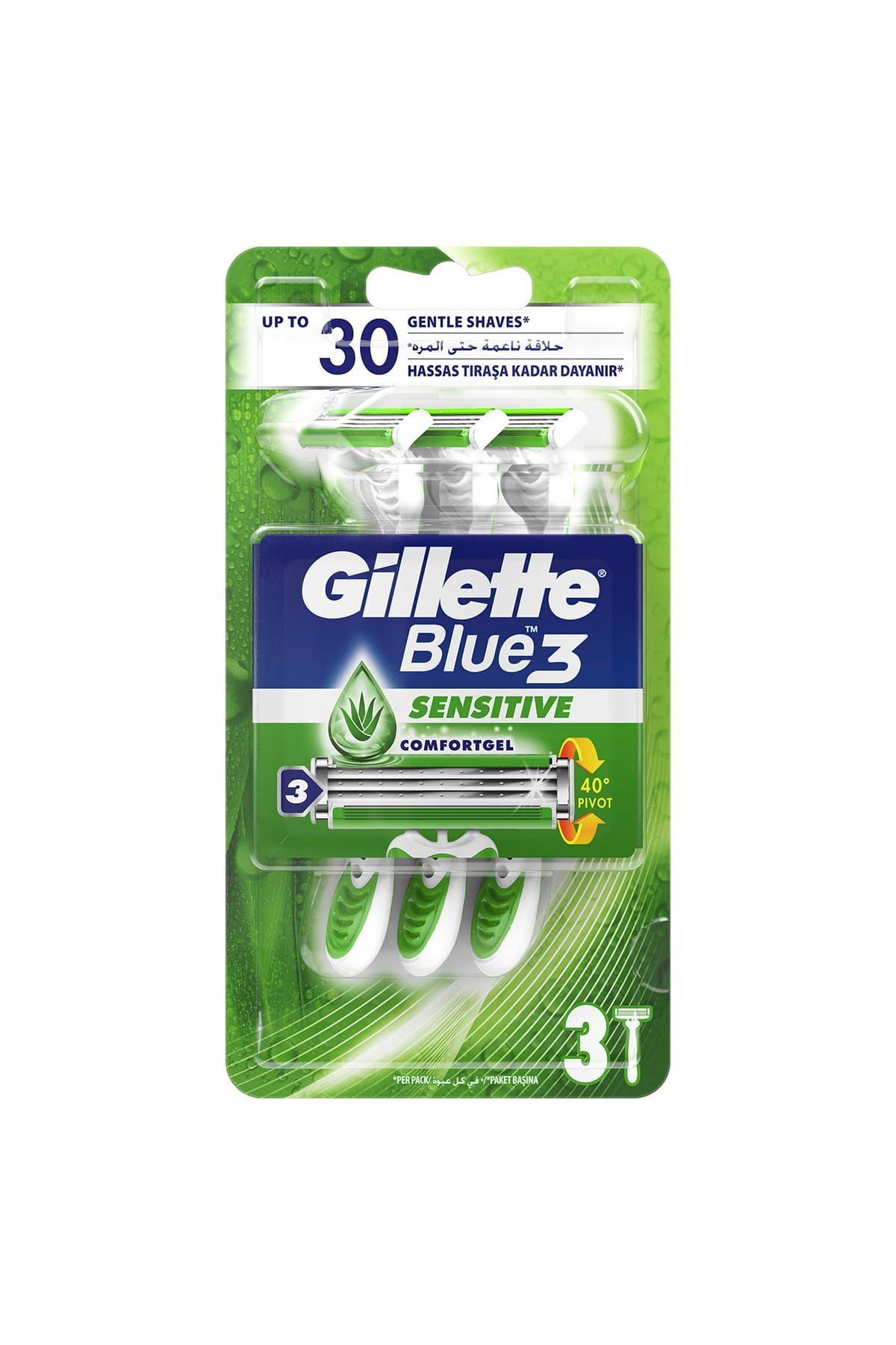 Blue3 Sensitive Kullan At Tıraş Bıçağı 3'Lü