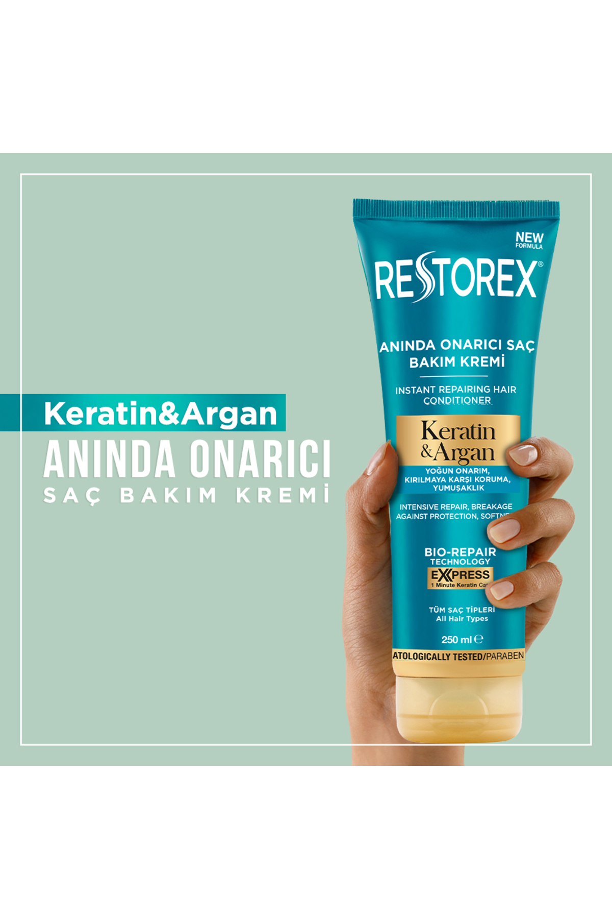 Keratin & Argan Onarıcı Saç Bakım Kremi 250 Ml - Yıpranmış Ve Hasar Görmüş Saçlar