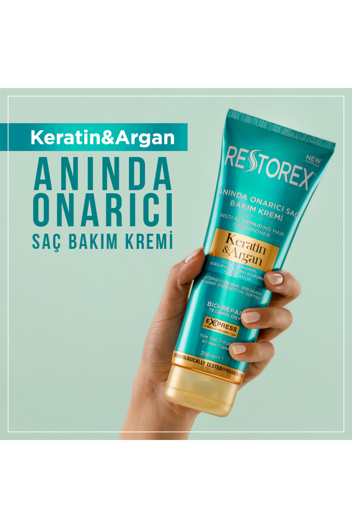 Keratin & Argan Onarıcı Saç Bakım Kremi 250 Ml - Yıpranmış Ve Hasar Görmüş Saçlar