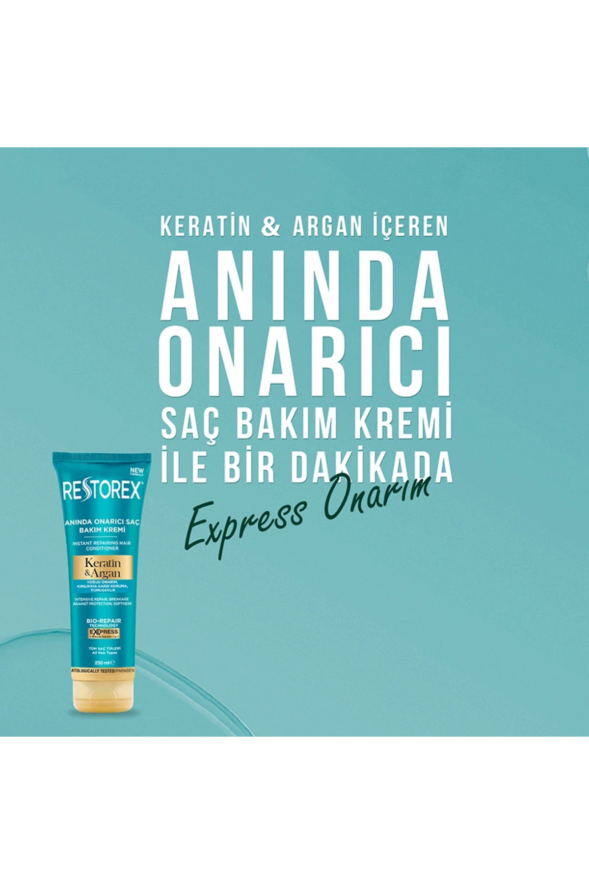 Keratin & Argan Onarıcı Saç Bakım Kremi 250 Ml - Yıpranmış Ve Hasar Görmüş Saçlar