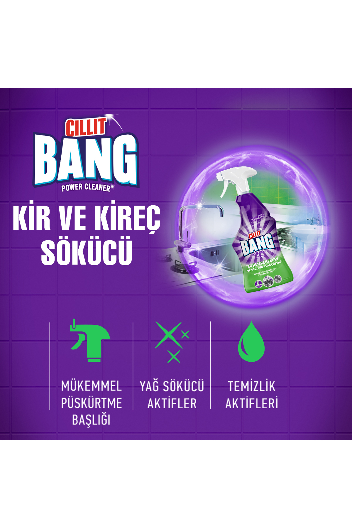 Mutfak Temizleyici Yağ, Kir Ve Kireç Sökücü Sprey 750ml