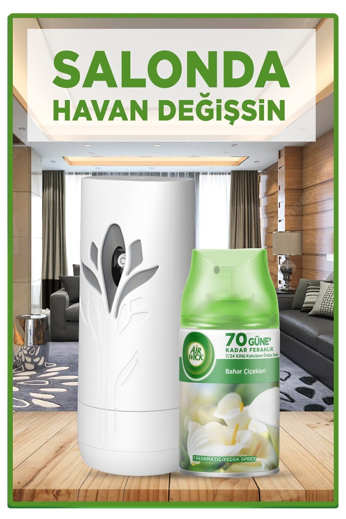 Oda Kokusu Freshmatik, Otomatik Sprey Makine + Bahar Çiçekleri Yedek Sprey 250 ml