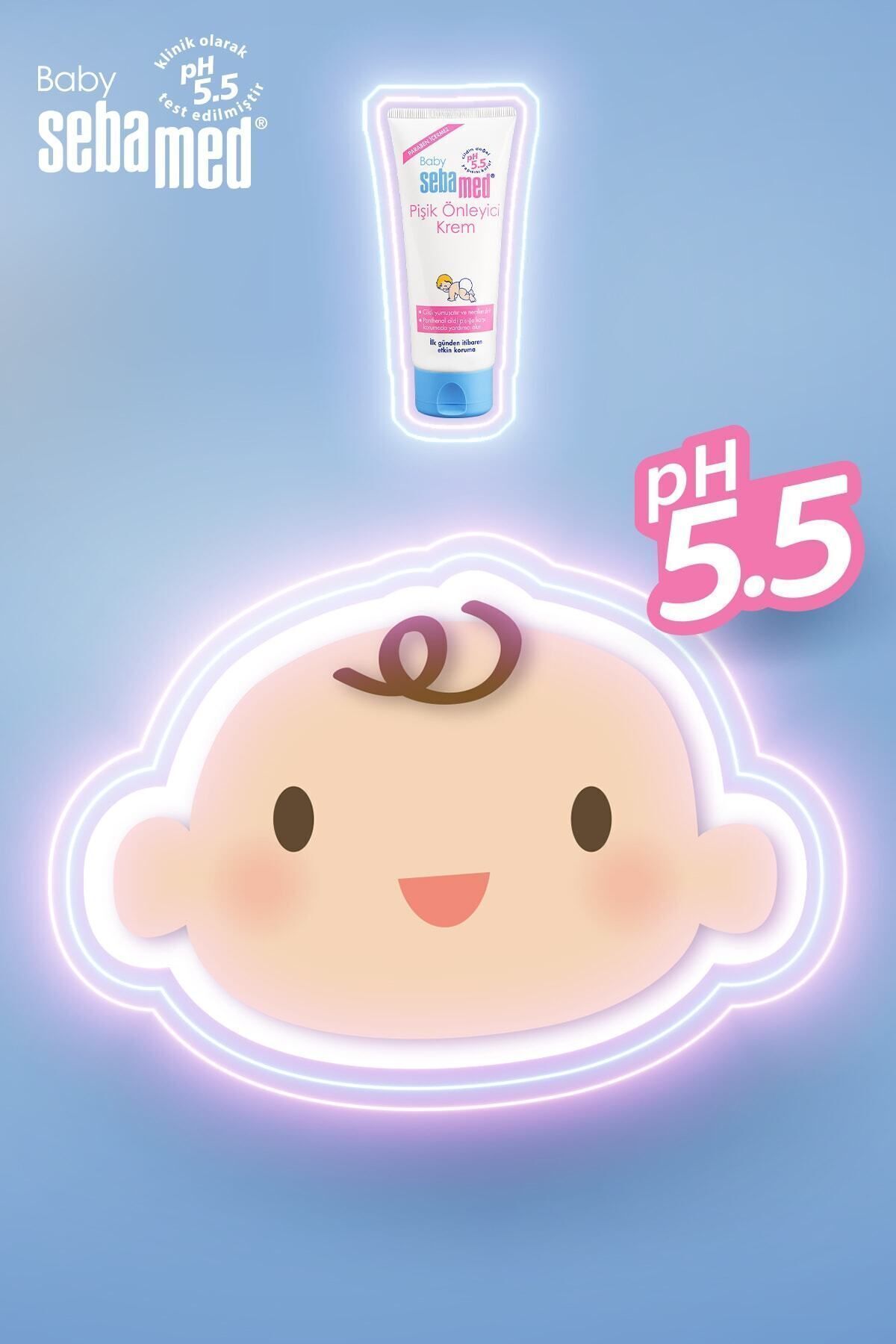 Baby pH 5.5 Yoğun Nemlendirici Etkili Pantenol İçerikli Koruyucu Bebek Pişik Önleyici Krem 50 ml