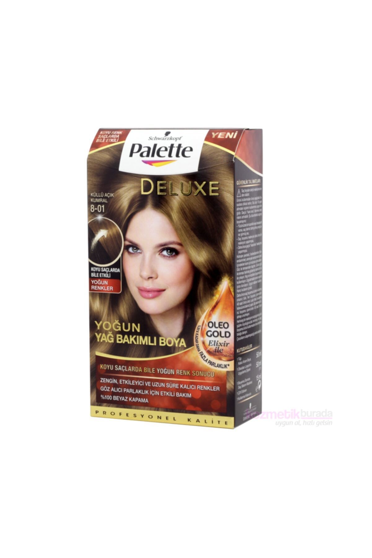 Deluxe Yoğun Renkler Saç Boyası 8-01 Küllü Kumral