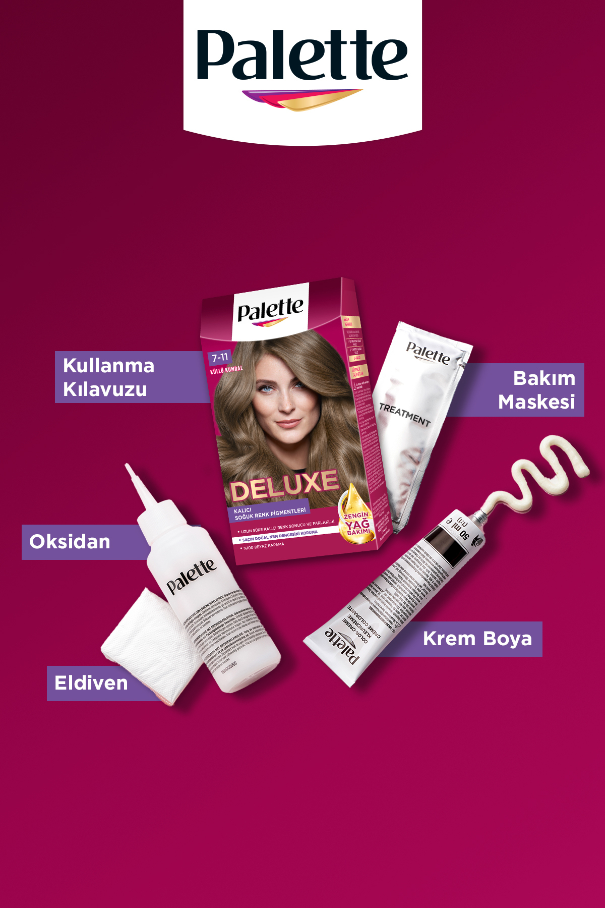 Deluxe Saç Boyası 7.11 Küllü Kumral