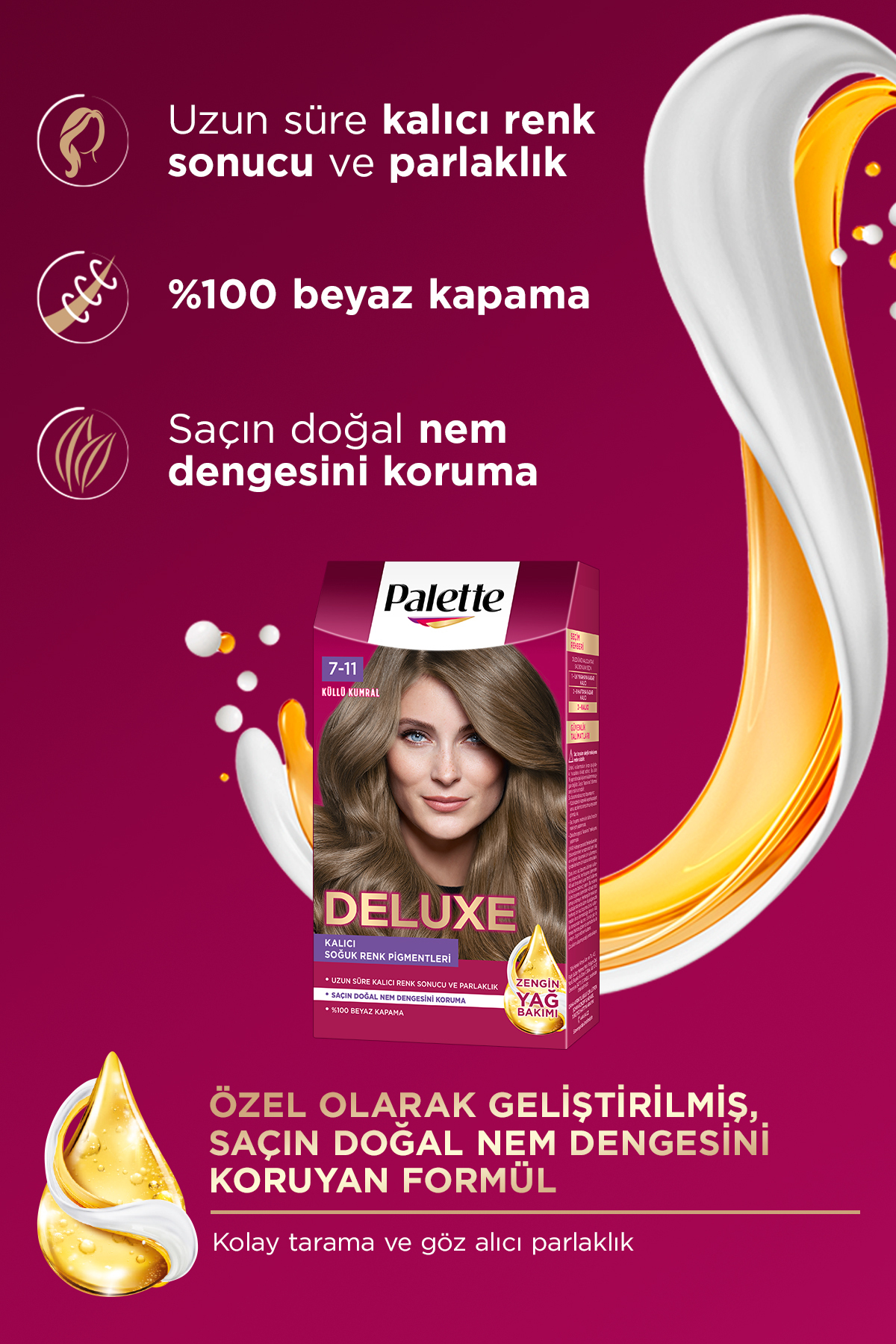Deluxe Saç Boyası 7.11 Küllü Kumral