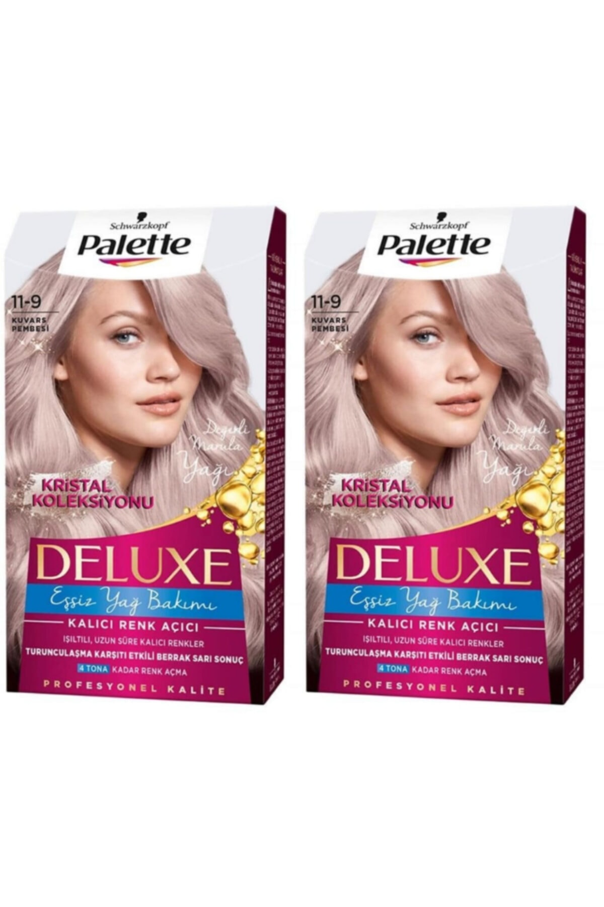 Deluxe Saç Boyası 11-9 Kuvars Pembesi 2li