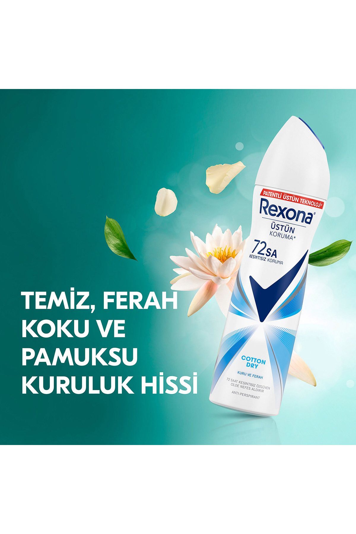 Kadın Sprey Deodorant Cotton Dry 72 Saat Kesintisiz Üstün Koruma 150 Mlx3