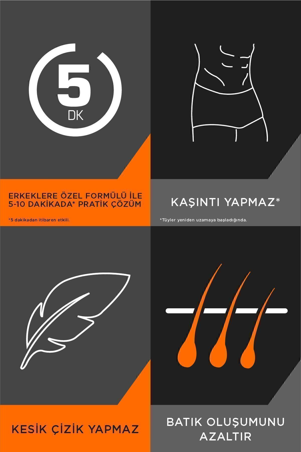 Men Erkek Özel Bölgeler İçin Tüy Dökücü Krem Seti Tüm Cilt Tipleri İçin 100 + 50 ml