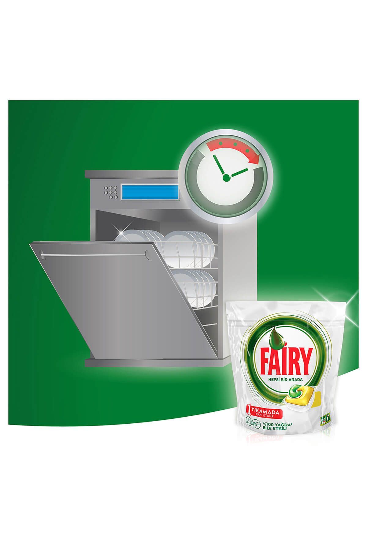 Hepsi Bir Arada 60 Yıkama Bulaşık Makinesi Deterjanı Tableti x4 Adet