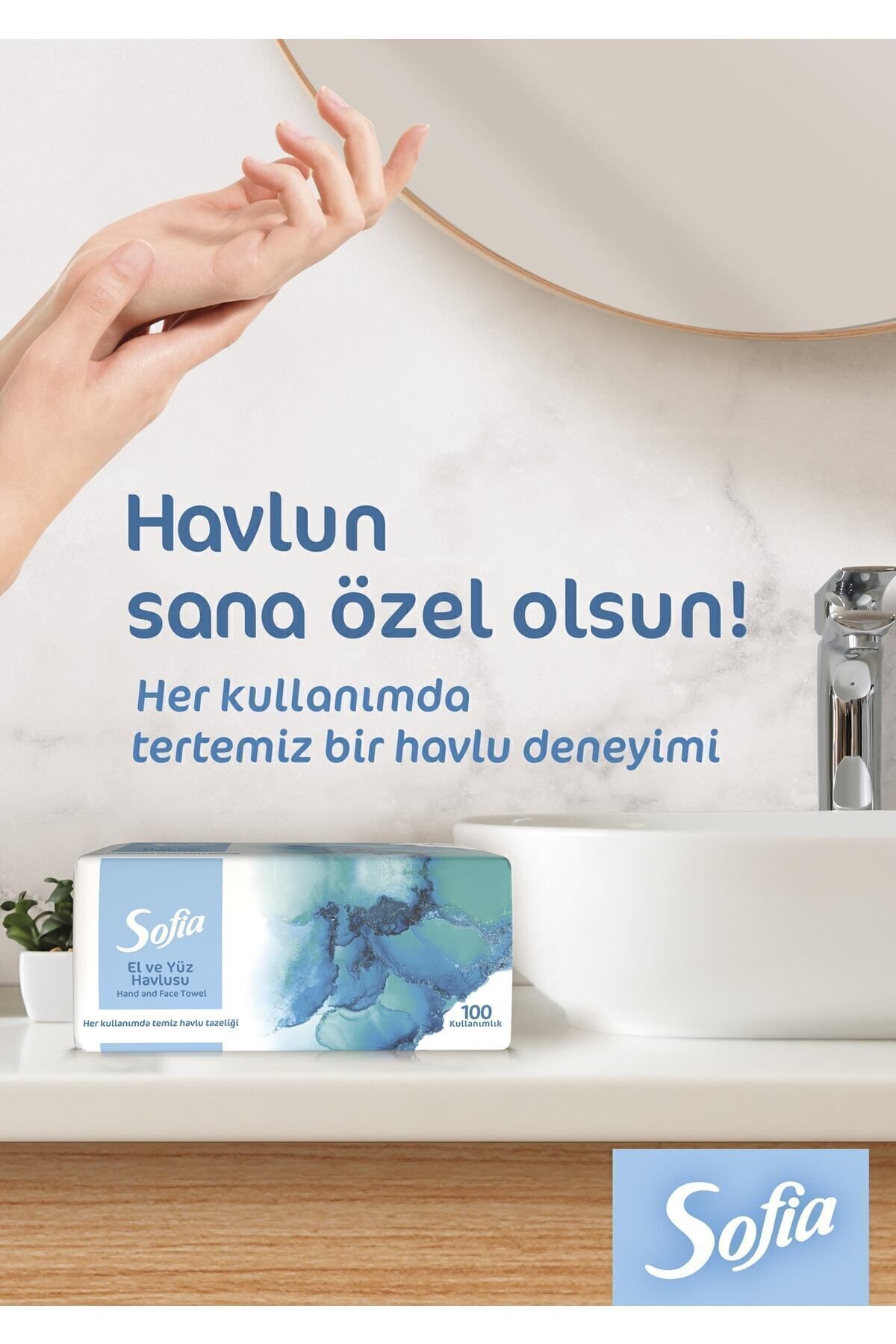 El Ve Yüz Havlusu 100 Lü 12 Adet