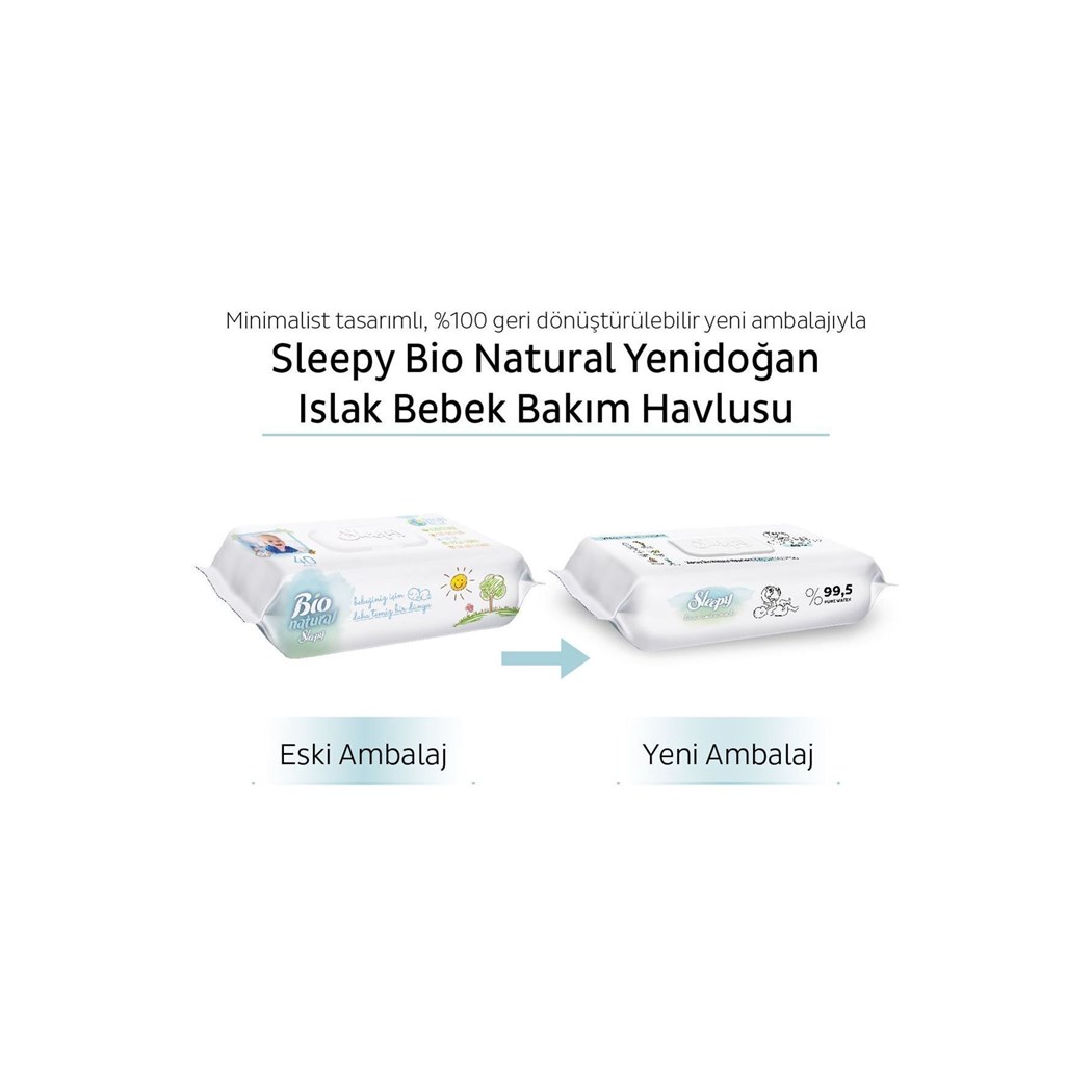 Bio Natural Yenidoğan Islak Bebek Bakım Havlusu 12x40 (480 YAPRAK)