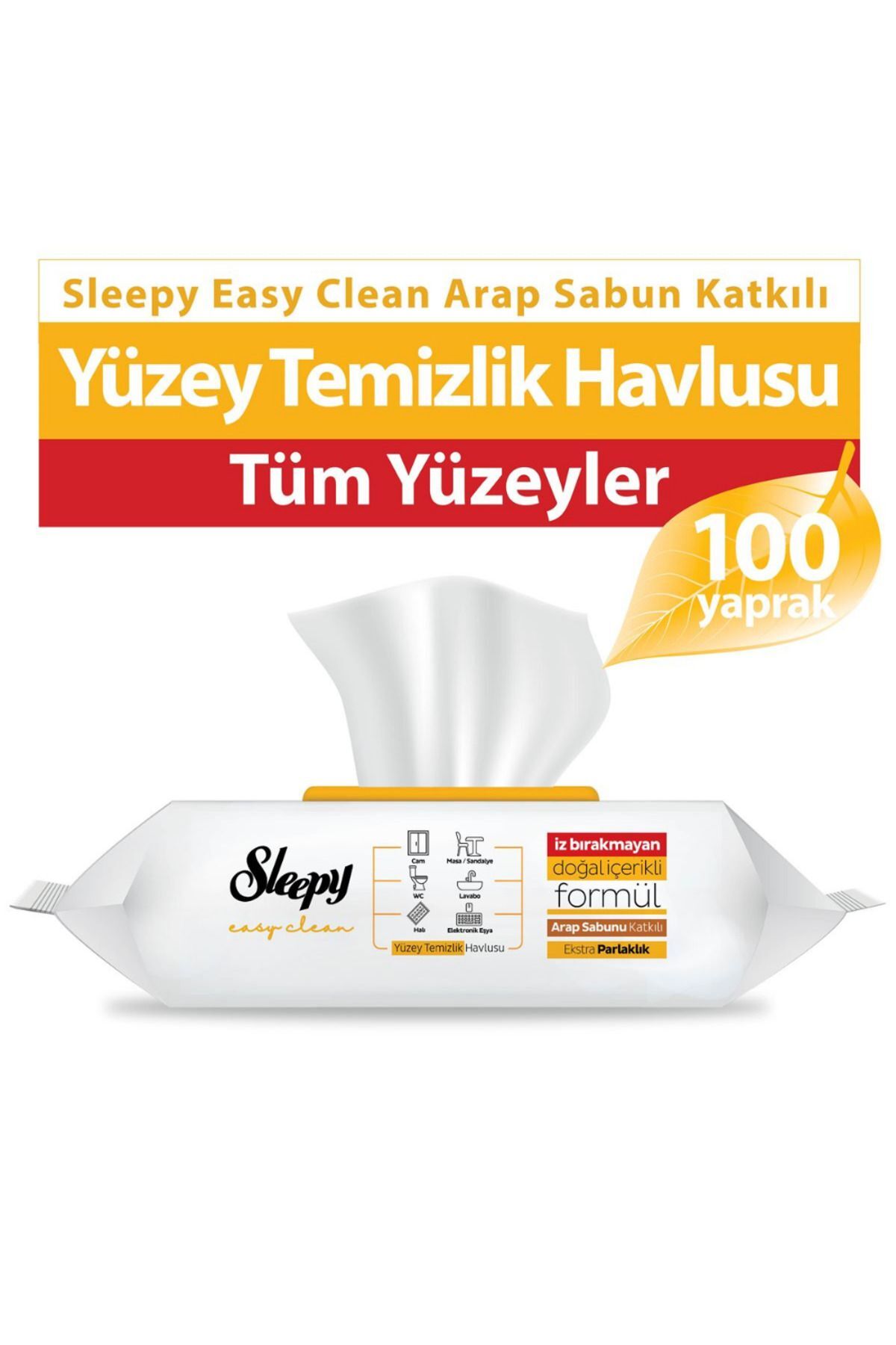 Easy Clean Yüz Temizleme Havlusu Arap Sabunu 100'lü