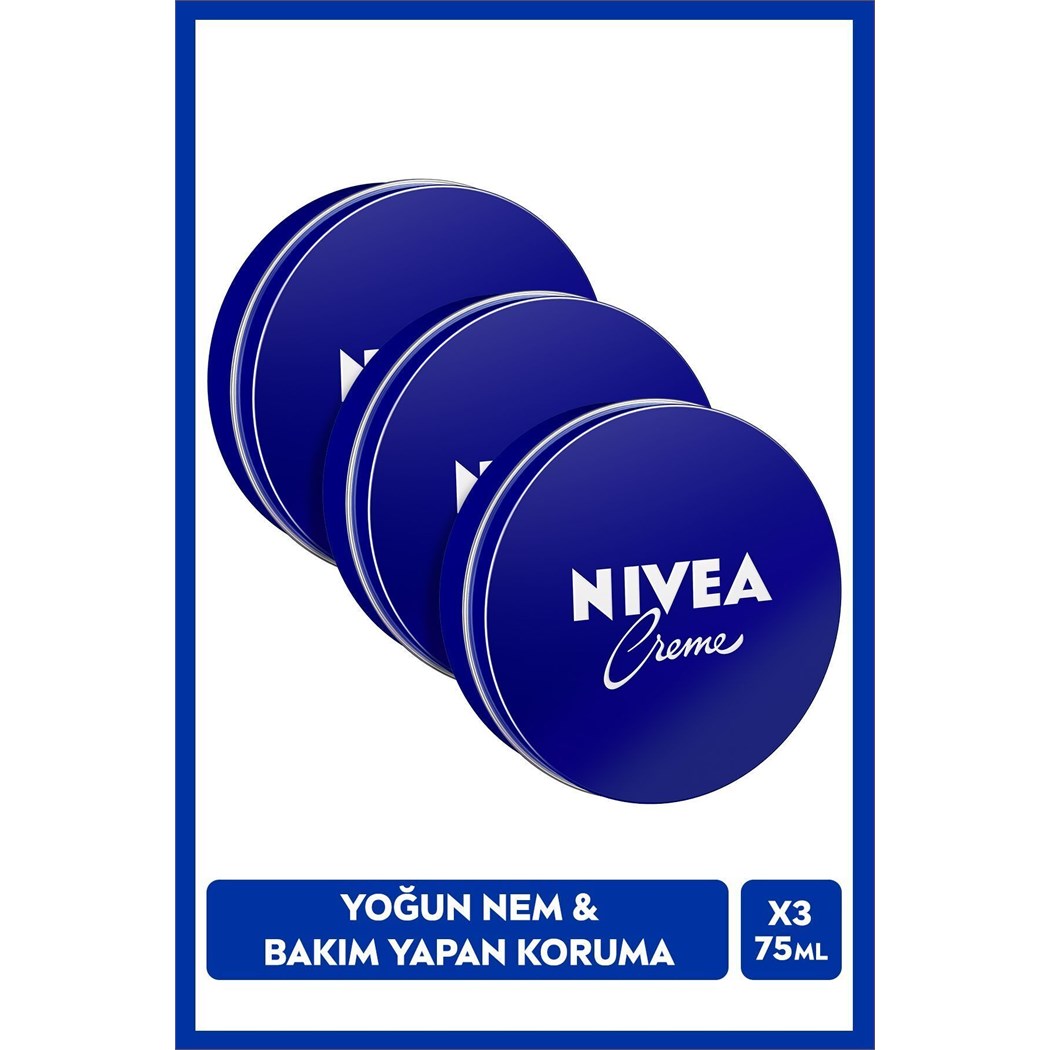 Creme 75ml, Bakım Yapan Koruma, Uzun Süreli Yoğun Nemlendirici, El Yüz ve Vücut, X3 Adet