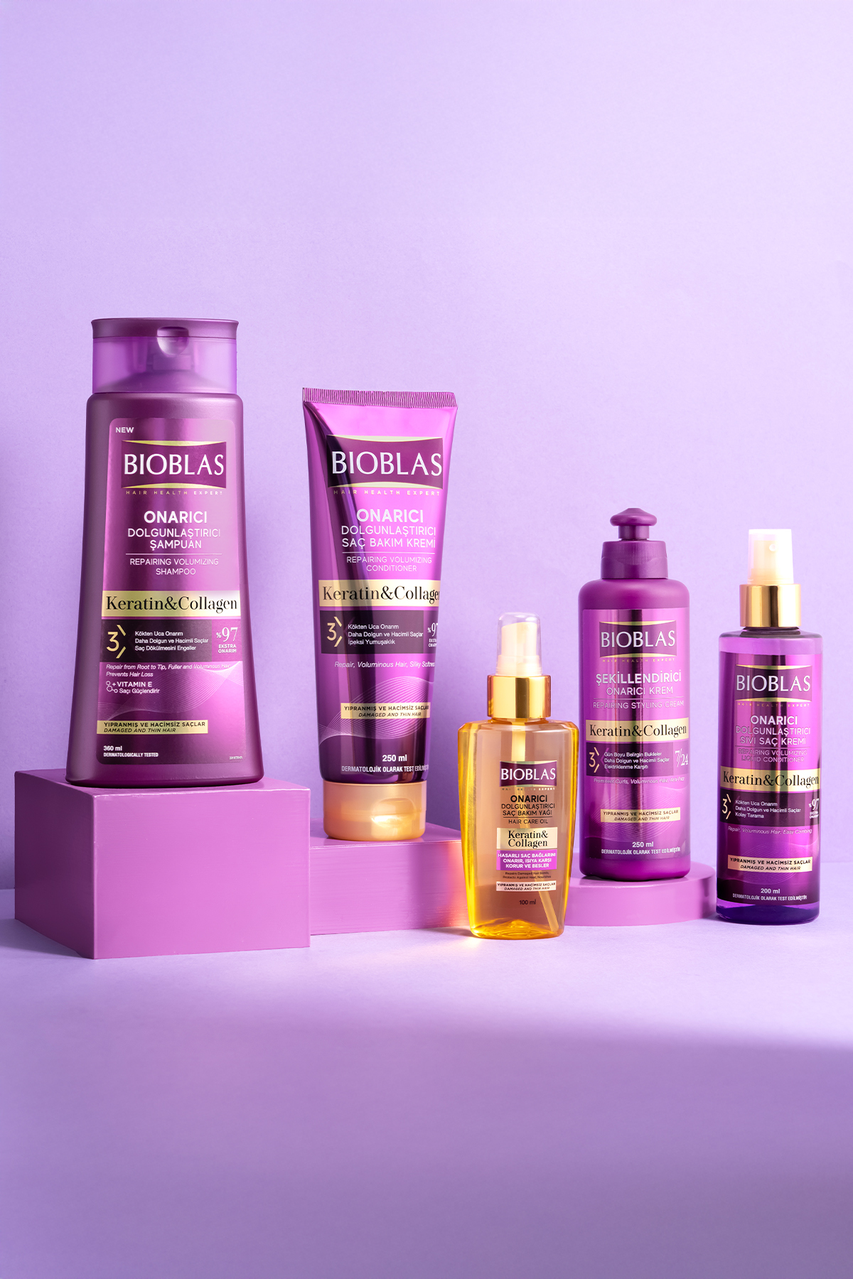 Keratin & Kolajen Onarıcı Dolgunlaştırıcı Saç Bakım Kremi 250 Ml İnce ve Yıpranmış Saçlar