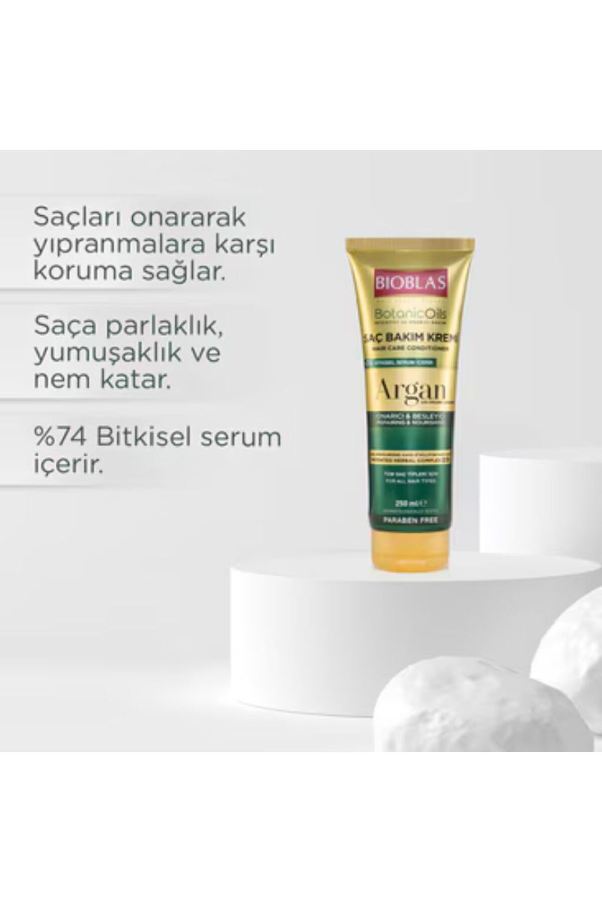 Botanic Oils Argan Yağlı Saç Kremi 250 Ml Onarıcı Argan Saç Bakım Kremi
