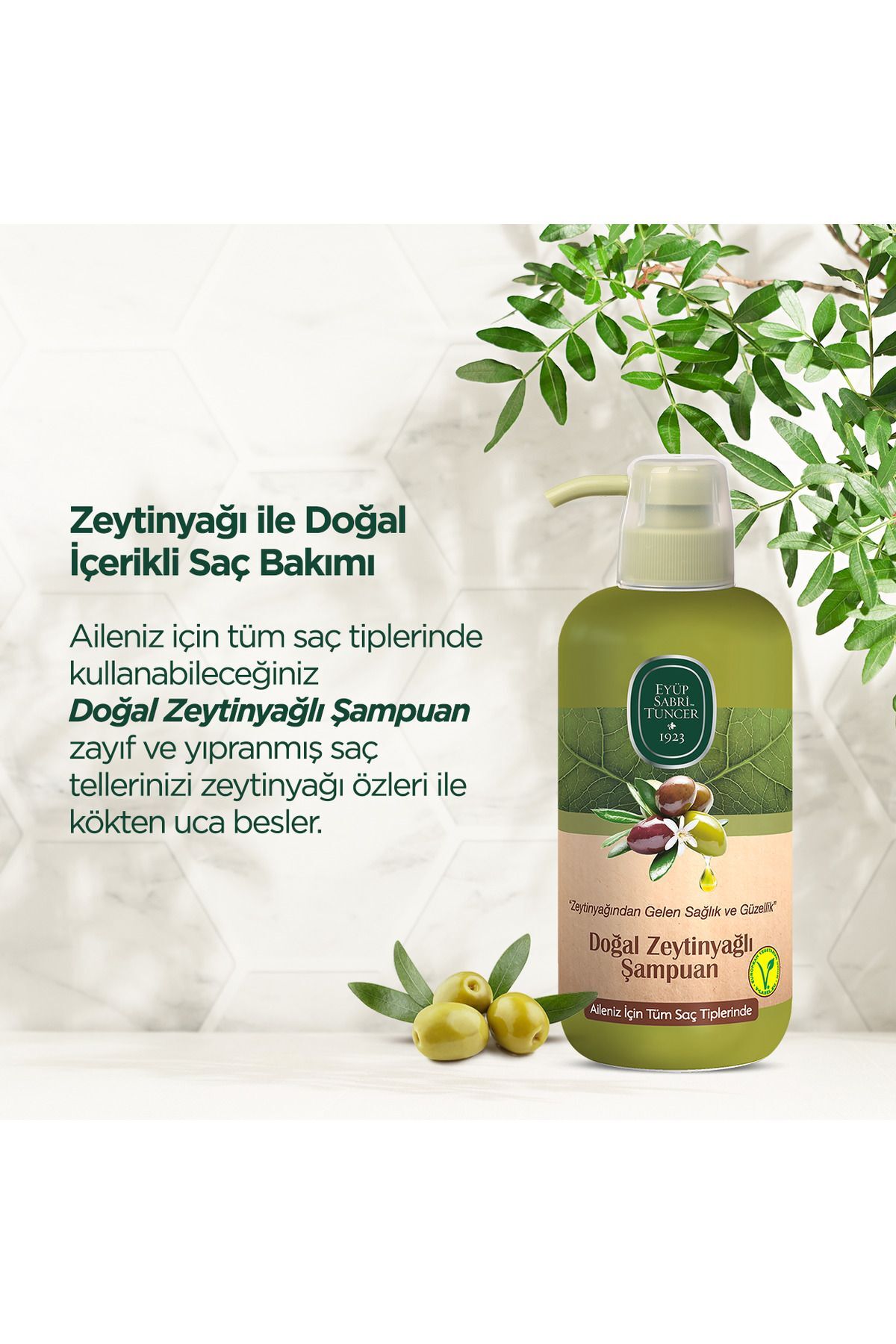 Doğal Zeytinyağlı Şampuan 600 ml
