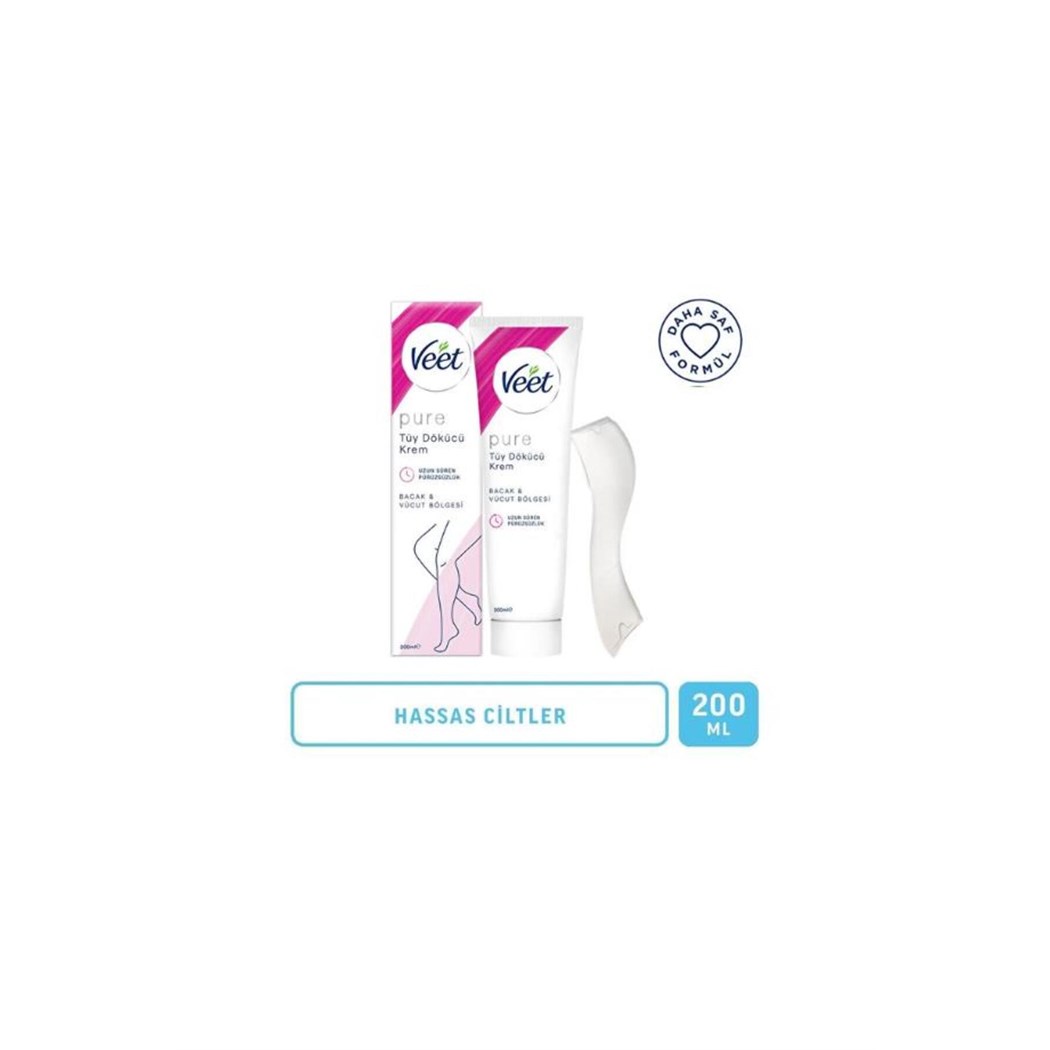 Pure Tüy Dökücü Krem Bacak ve Vücut Bölgesi Hassas Ciltler 200 ml