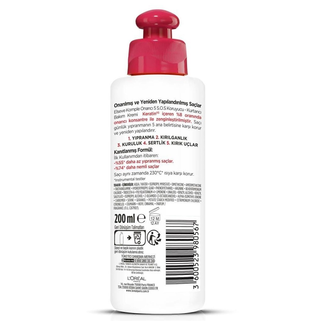L'oréal Paris Komple Onarıcı 5 S.o.s Koruyucu - Kurtarıcı Bakım Kremi 200 ml